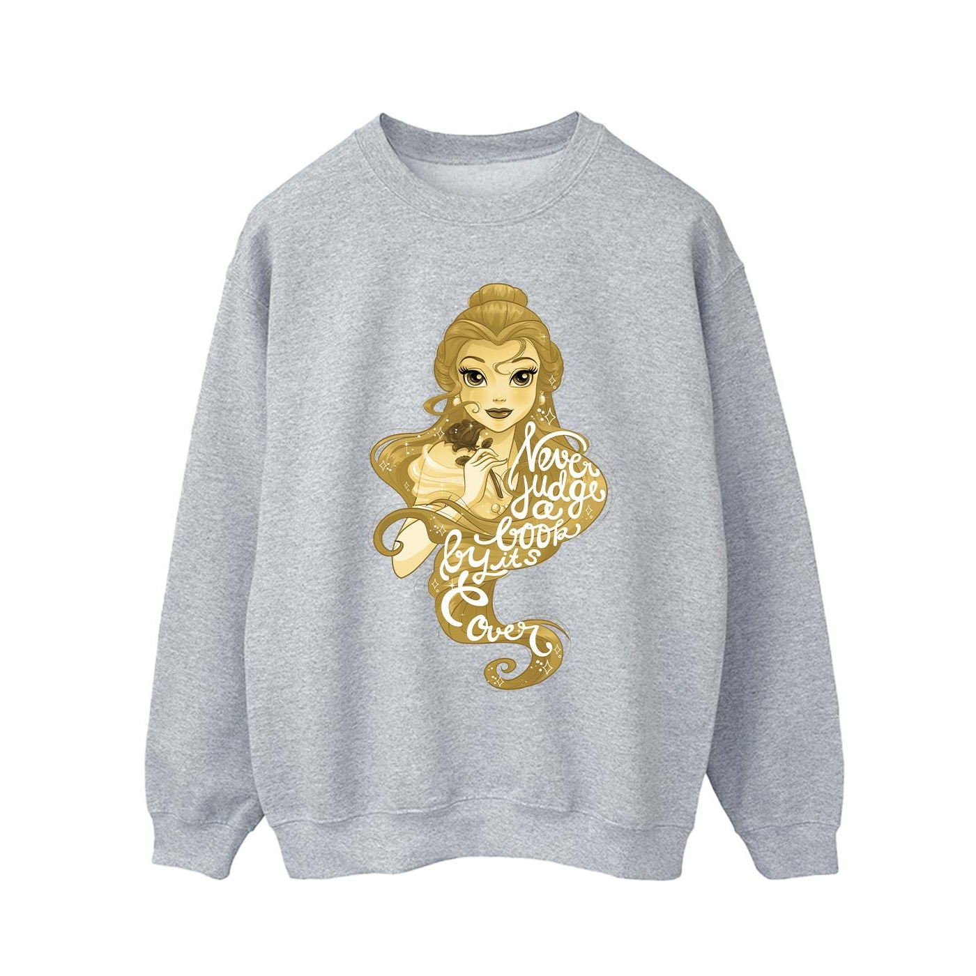 Thumbnail - Disney - "Beauty And The Beast Never Judge" Sweatshirt für Herren (Grau)