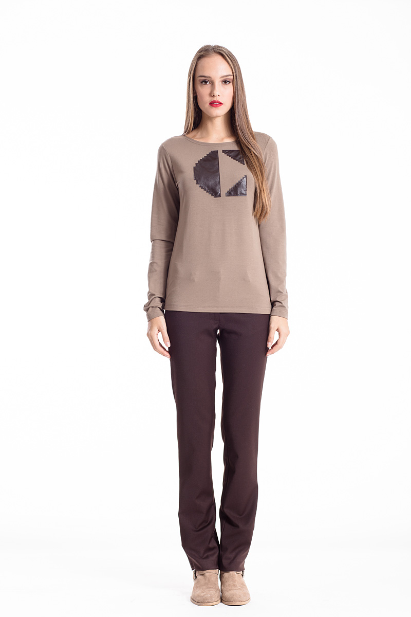 C' Logo Langarm-Top camel EU 42 / UK 14