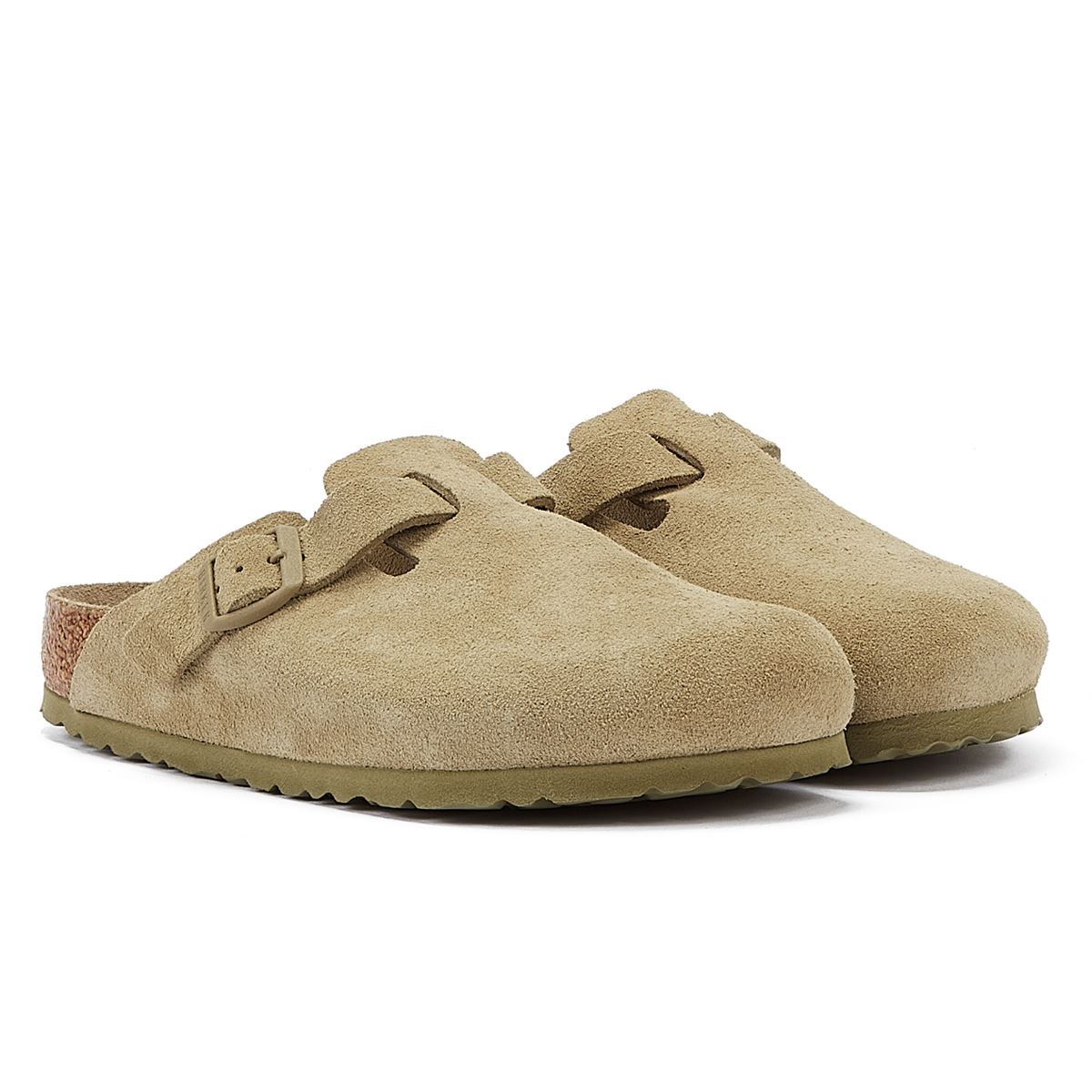 Thumbnail - Birkenstock Boston Wildleder verblasst Khaki Grau Clogs