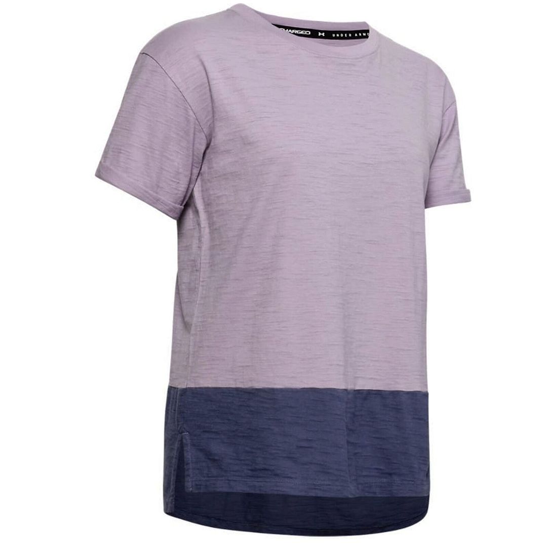 Thumbnail - Under Armour Kurzärmel Crew Neck Purple Damen geladenes T-Shirt 1355585 554