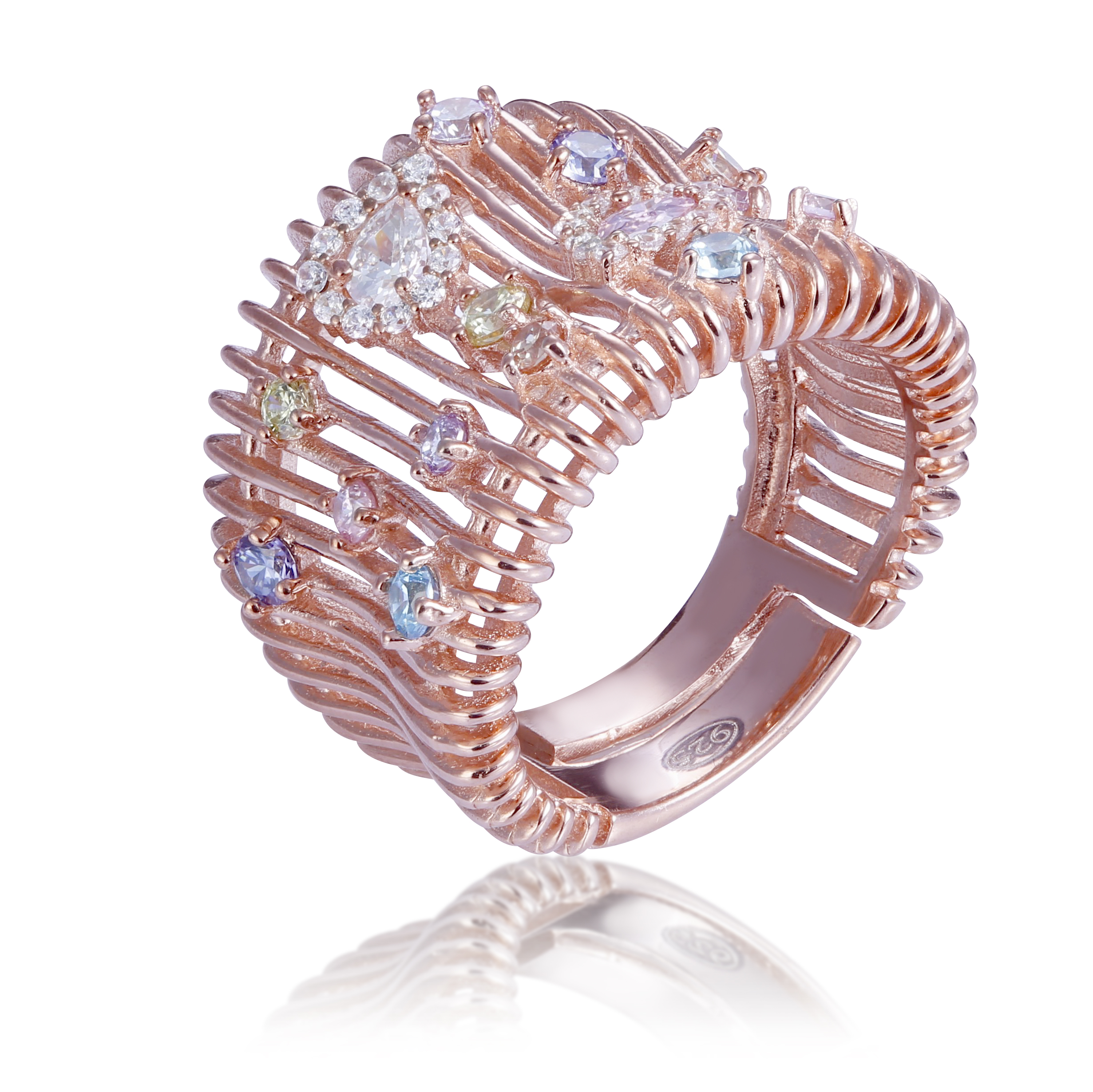 Thumbnail - Orphelia Damen-Ring Sterling-Silber 925, Rosé, ZR-7446