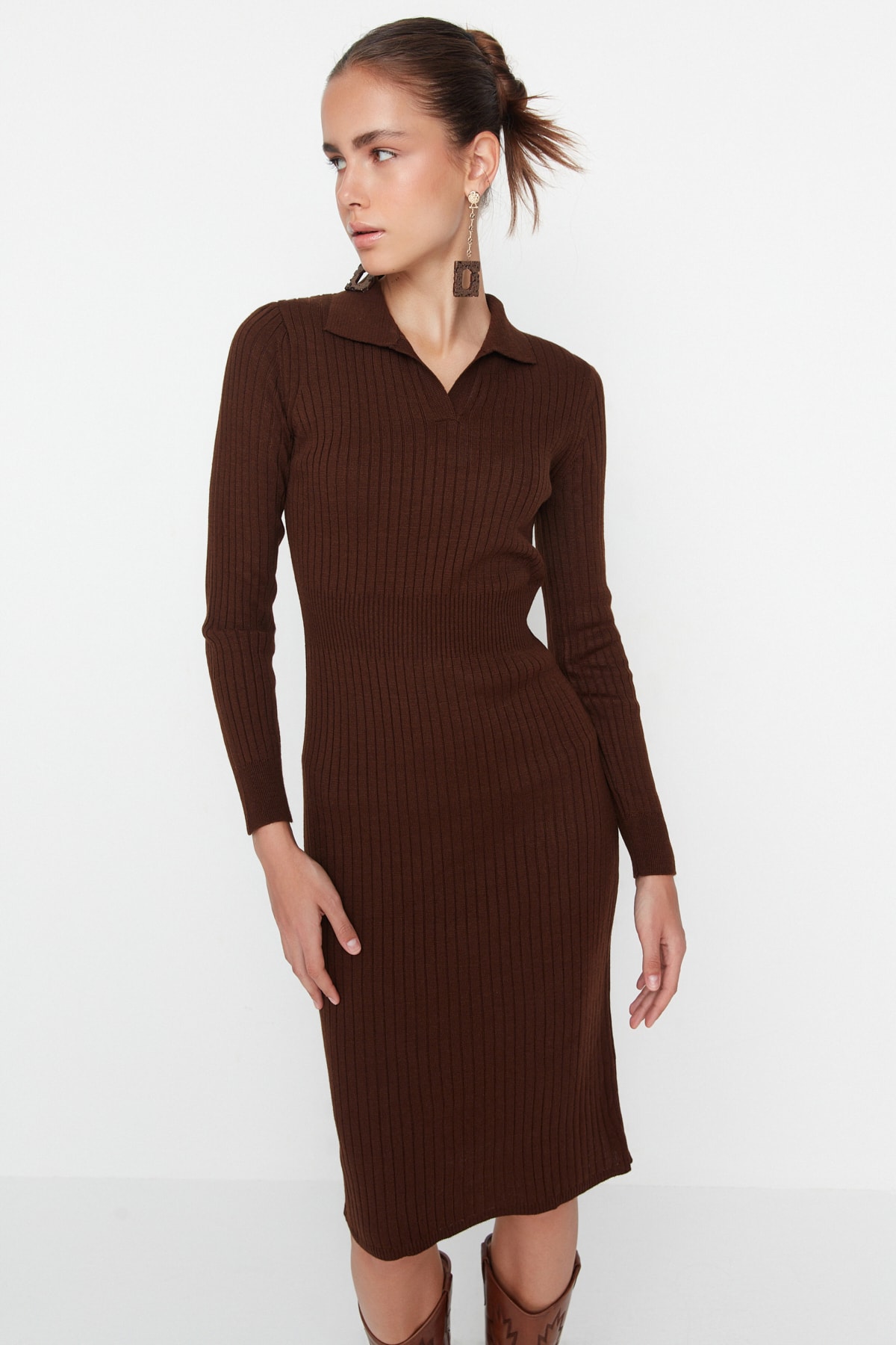Trendyol Kvinnors Polokrage Bodycon Midi Klänning dam – bild 2
