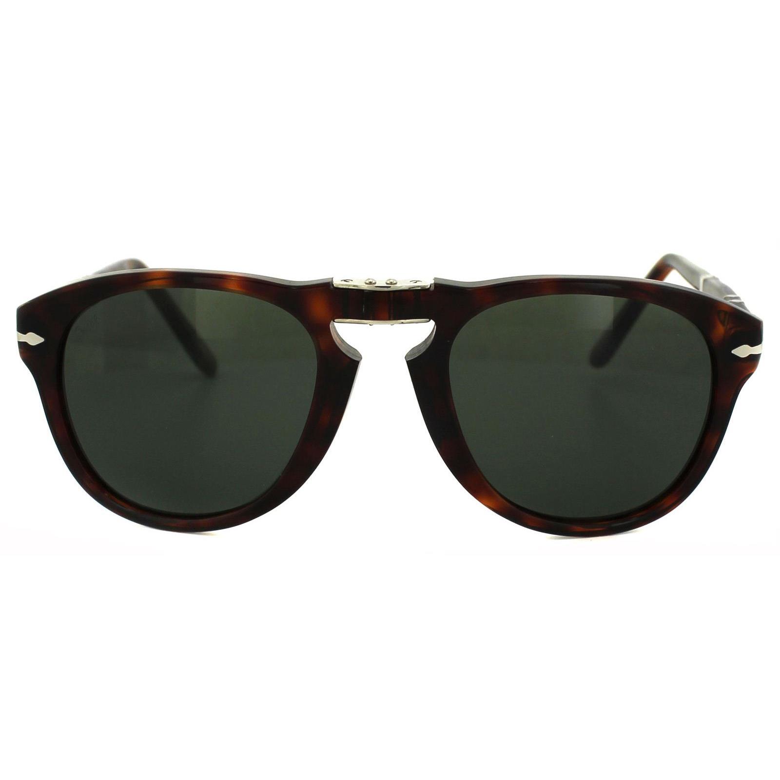 Thumbnail - Lunettes De Soleil Persol PO0714 24/31 Havana Vert Pliing 52mm