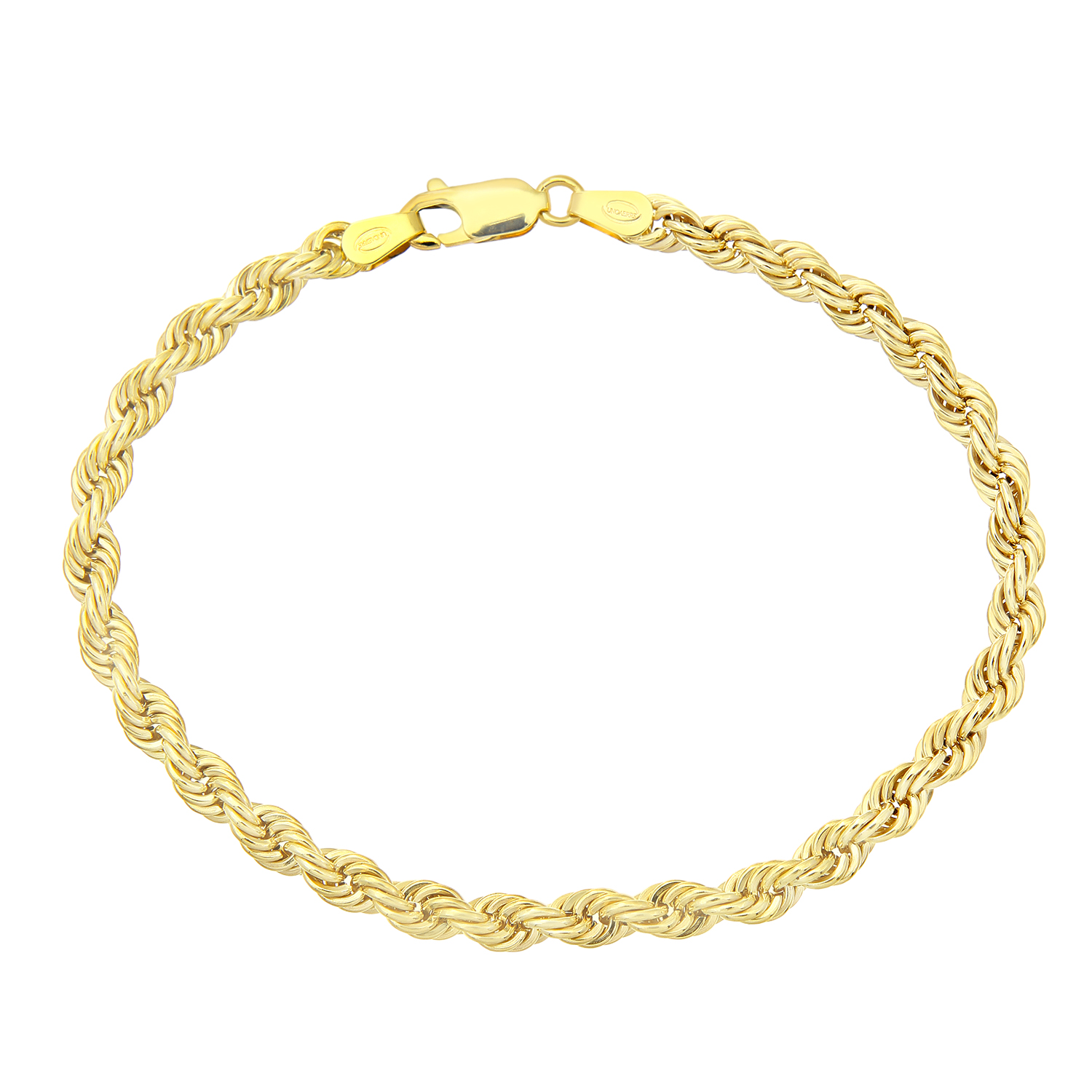 Diamant L’Eternel Womens 9ct Yellow Gold Thick Rope Bracelet of 7.5 Inch/19cm Length – One Size