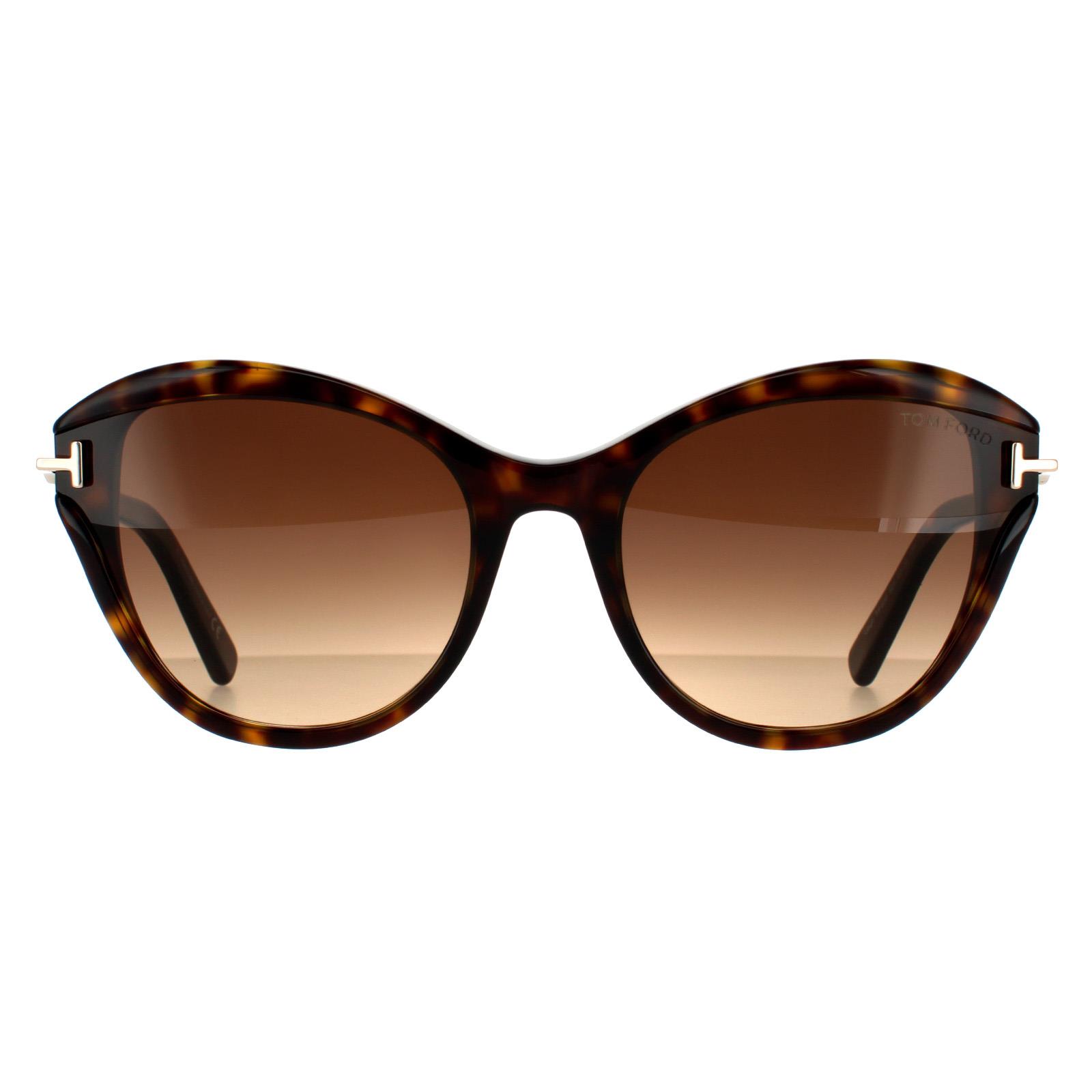 Thumbnail - Tom Ford Cat Eye Damen Dunkel Havanna Braun Verlauf