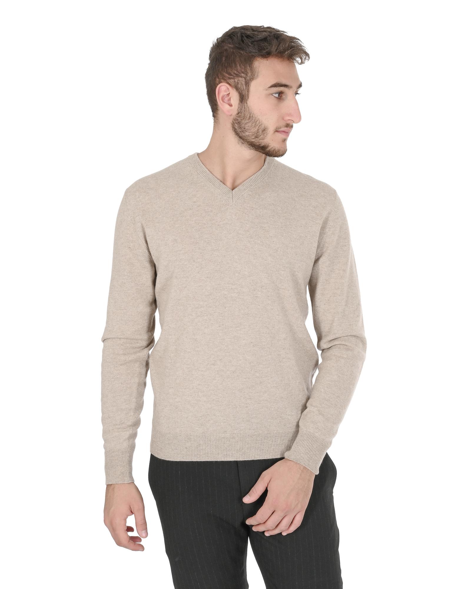 Thumbnail - Verfeineter Kaschmir V-Ausschnitt Pullover