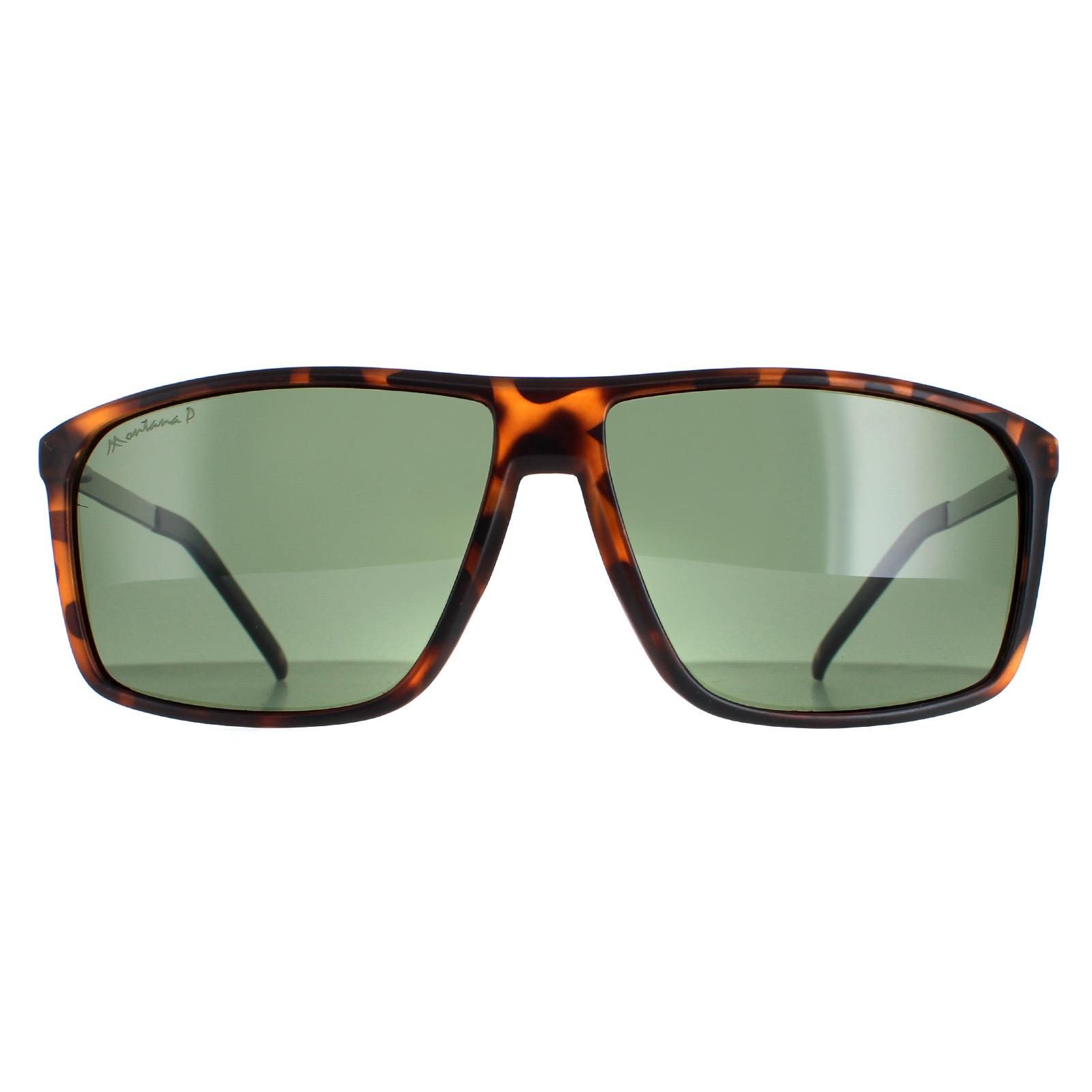 Montana Square Unisex Matte Tortoise G15 Green Polarized MP9A - Brown - One Size