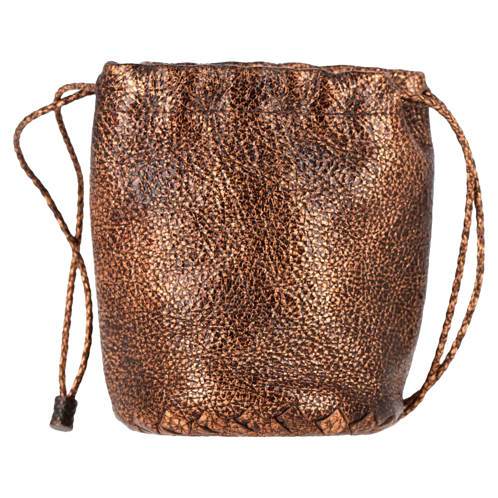 Bottega Veneta Pre-owned Bottega Veneta Dragremspåse i Brons Cervo-läder handväskor dam – bild 2