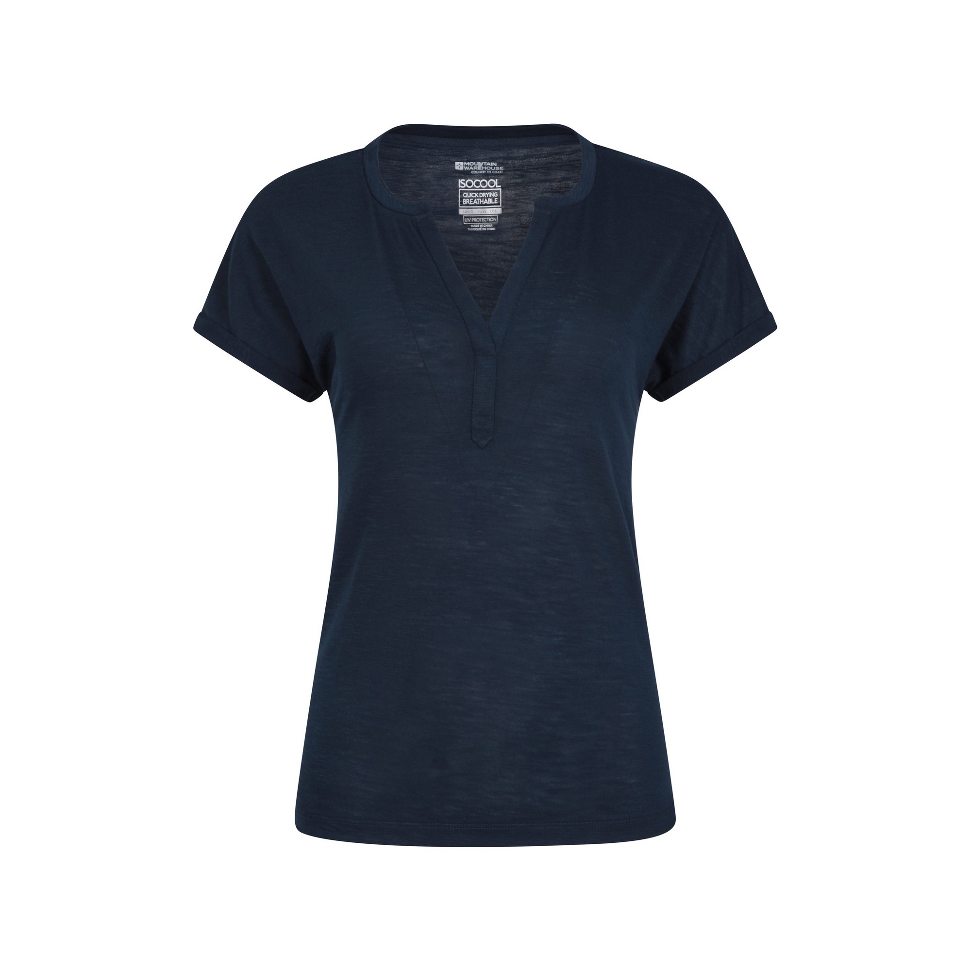 Mountain Warehouse Womens/Ladies Skye Slub Quick Dry T-Shirt (Navy) - Size 18 UK