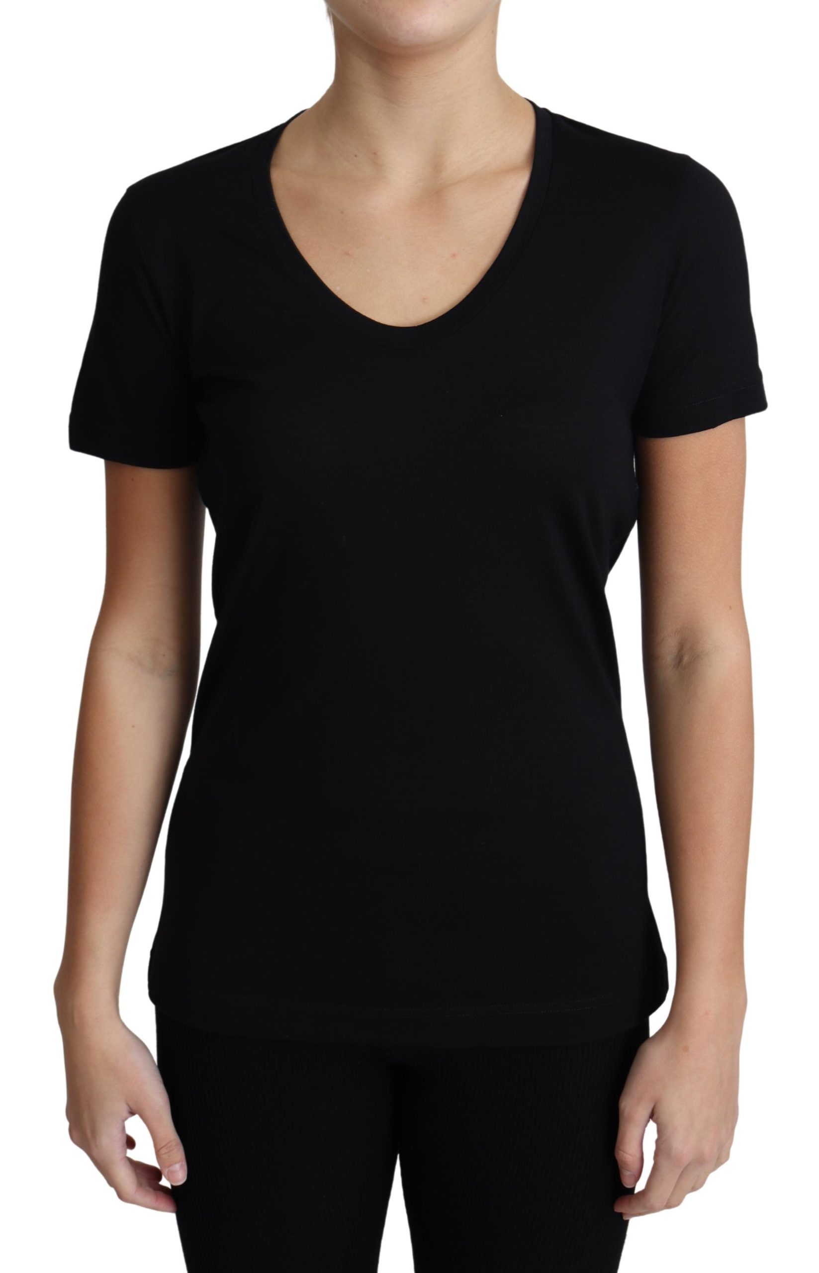 Thumbnail - Dolce & Gabbana Damen Schwarz Woll Rundhals Kurzarm T-Shirt