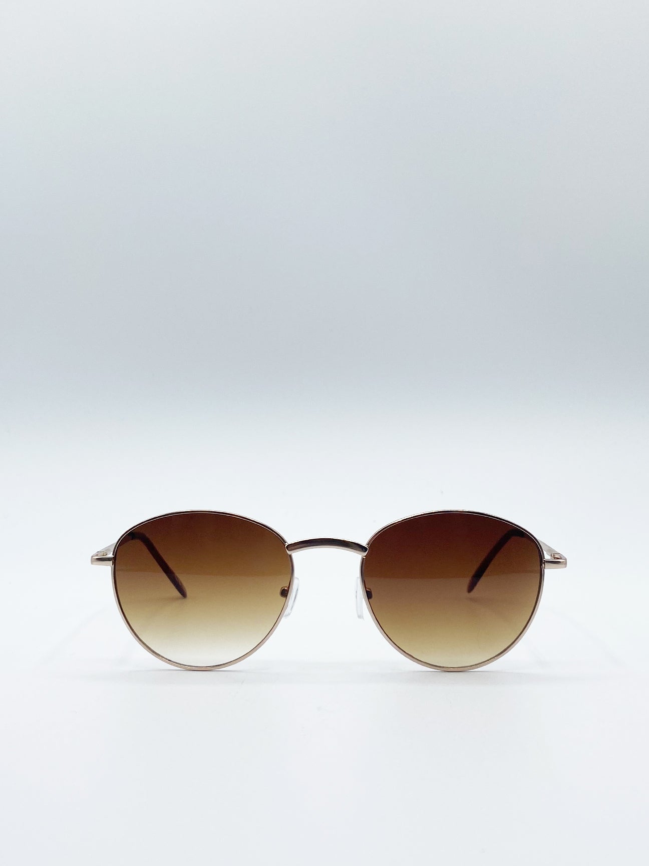 SVNX Mens Classic Round Metal Frame Sunglasses - Gold Metal (archived) - One Size
