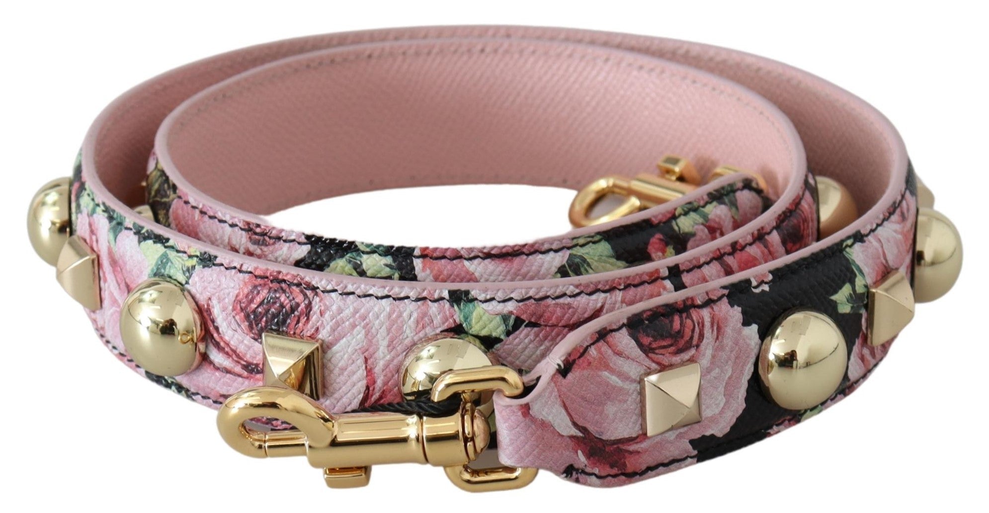 Dolce & Gabbana Sac à bandoulière accessoire pour femme, rose, fleuri et clous d'or