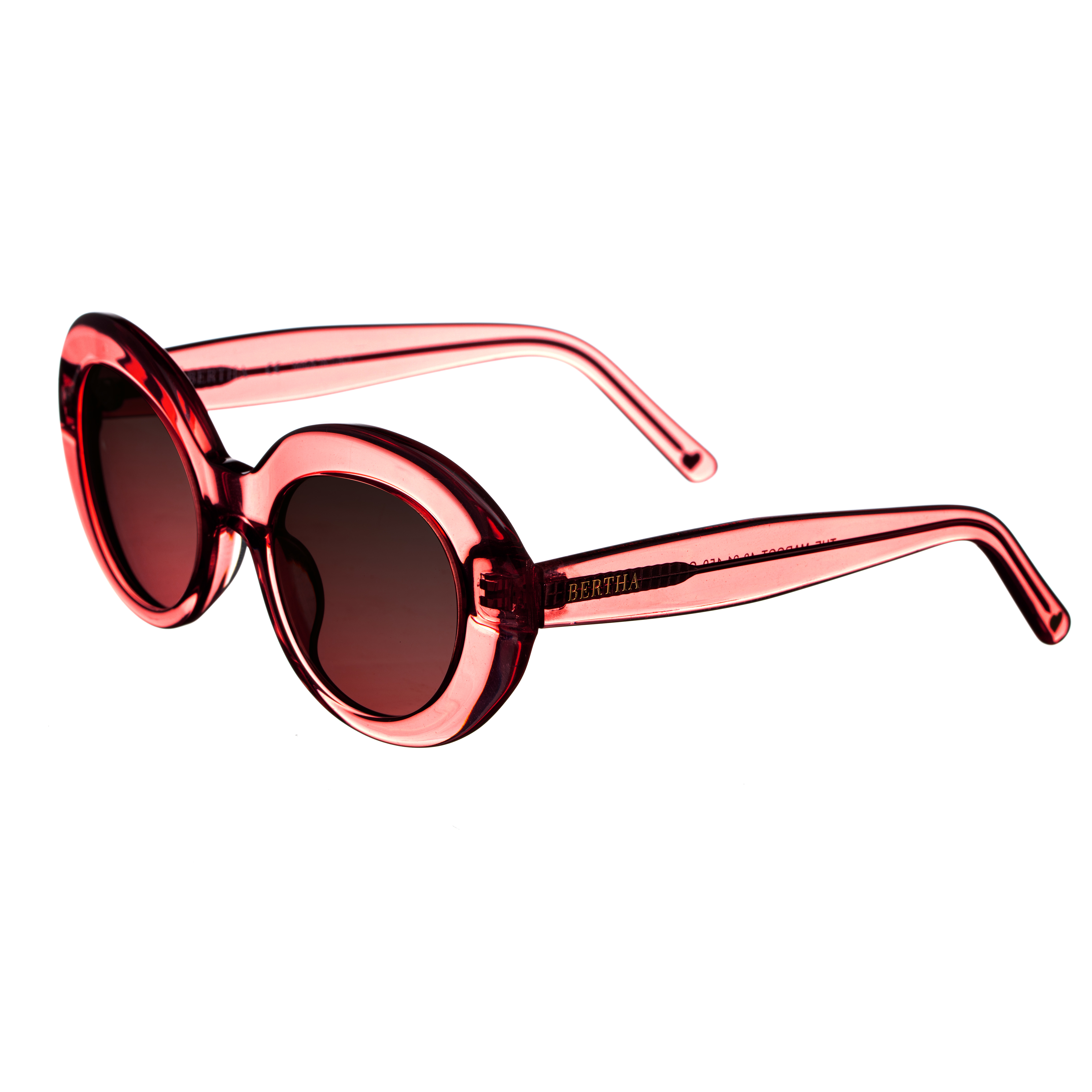 Bertha Womens Margot Handmade in Italy Sunglasses - Red - One Size