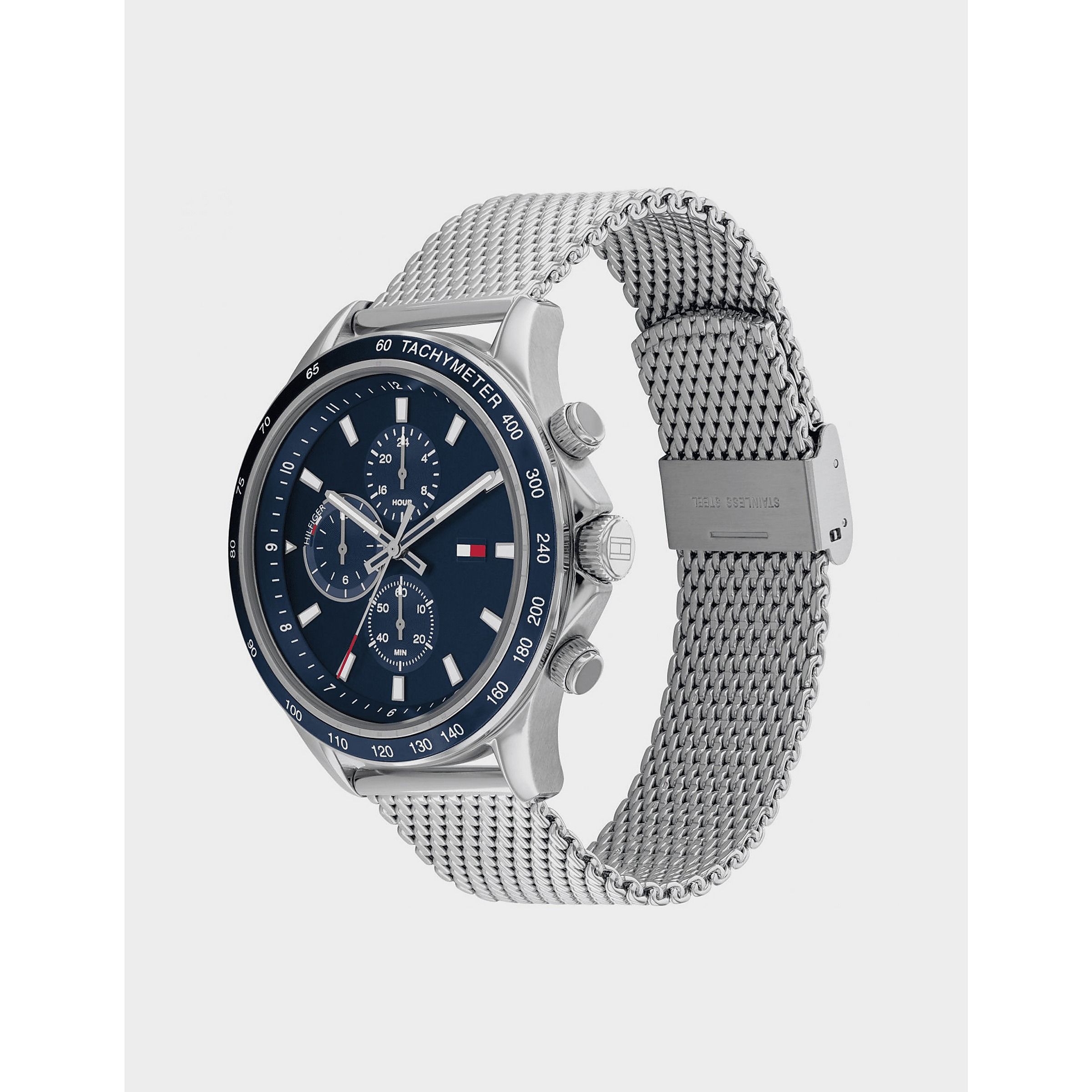 TOMMY HILFIGER Accessoarer Miles Chronograph Mesh Armbandsur i marinblått och silver klockor herr – bild 2