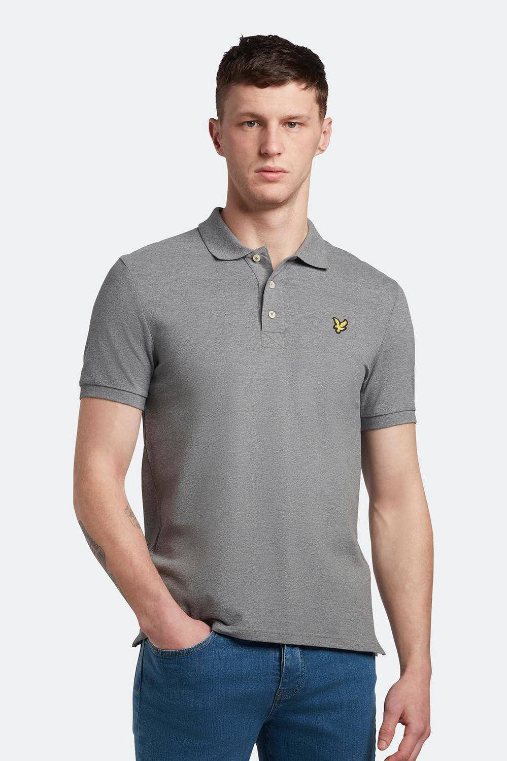 Lyle & Scott T-shirt gul / gråmelerad herr – bild 3