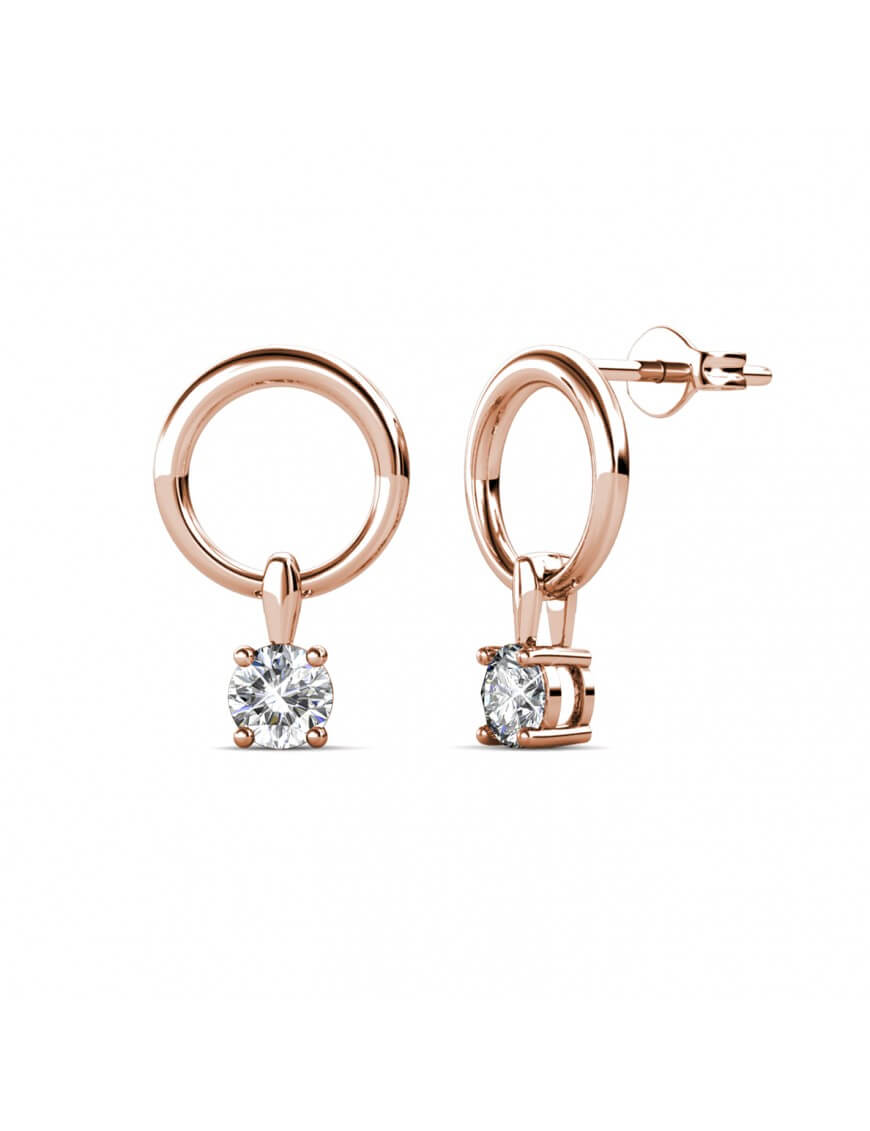 Thumbnail - Octavia Ohrringe - Roségold und Kristall