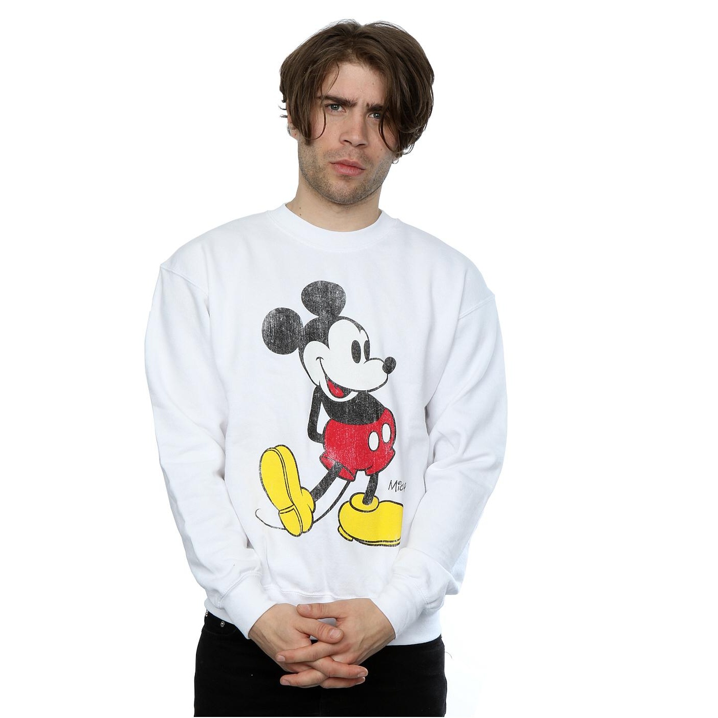 Disney Mens Mickey Mouse Classic Kick Sweatshirt (White) herr – bild 2