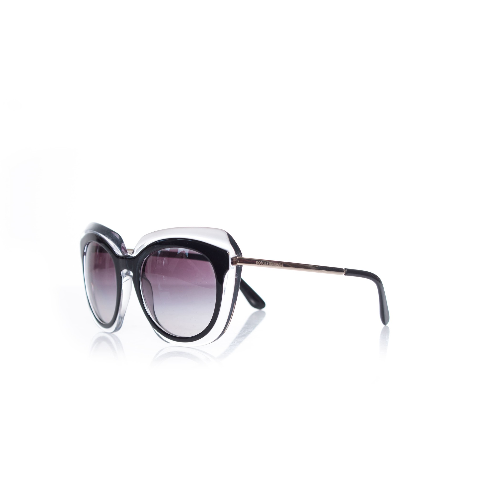 Dolce & Gabbana Pre-owned Överdimensionerade svarta solglasögon på transparenta glas dam – bild 2
