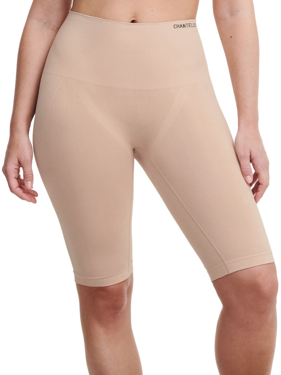 Chantelle Womens Smooth Comfort Sculpting Long Shorts - Beige - Size Medium