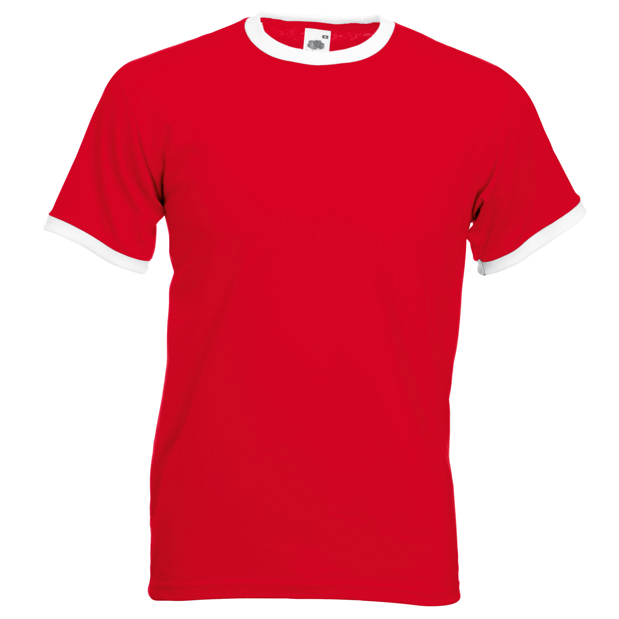 Thumbnail - Fruit Of The Loom Herren Ringer T-Shirt (Rot/Weiß)