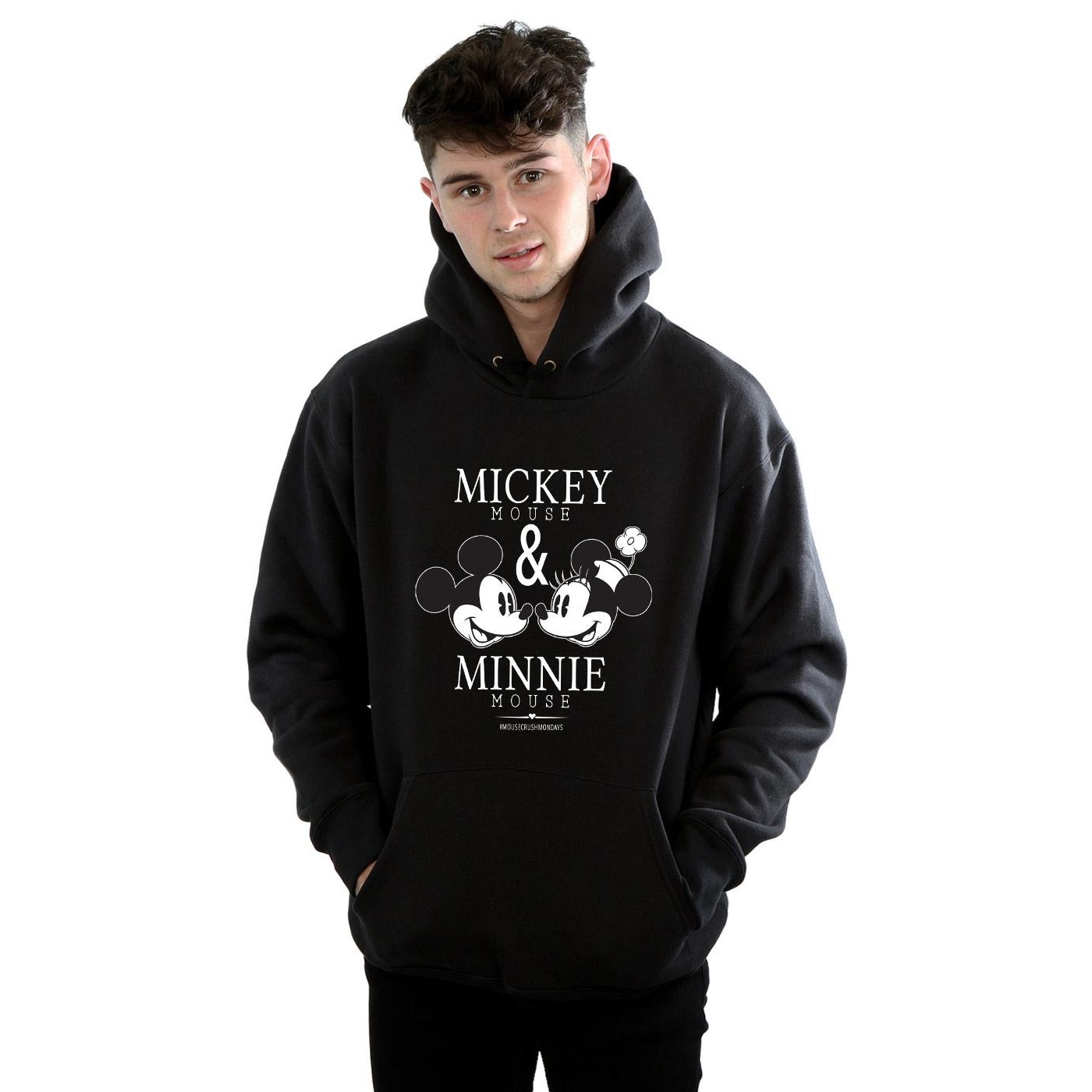 Disney Mens Mickey And Minnie Mouse Mousecrush Mondays Hoodie (Black) herr – bild 2