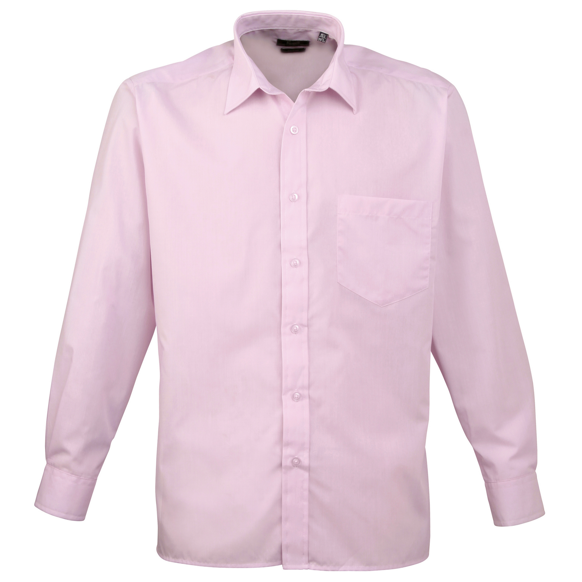 Premier Heren Premier Poplin Formeel Overhemd Met Lange Mouwen (Roze)