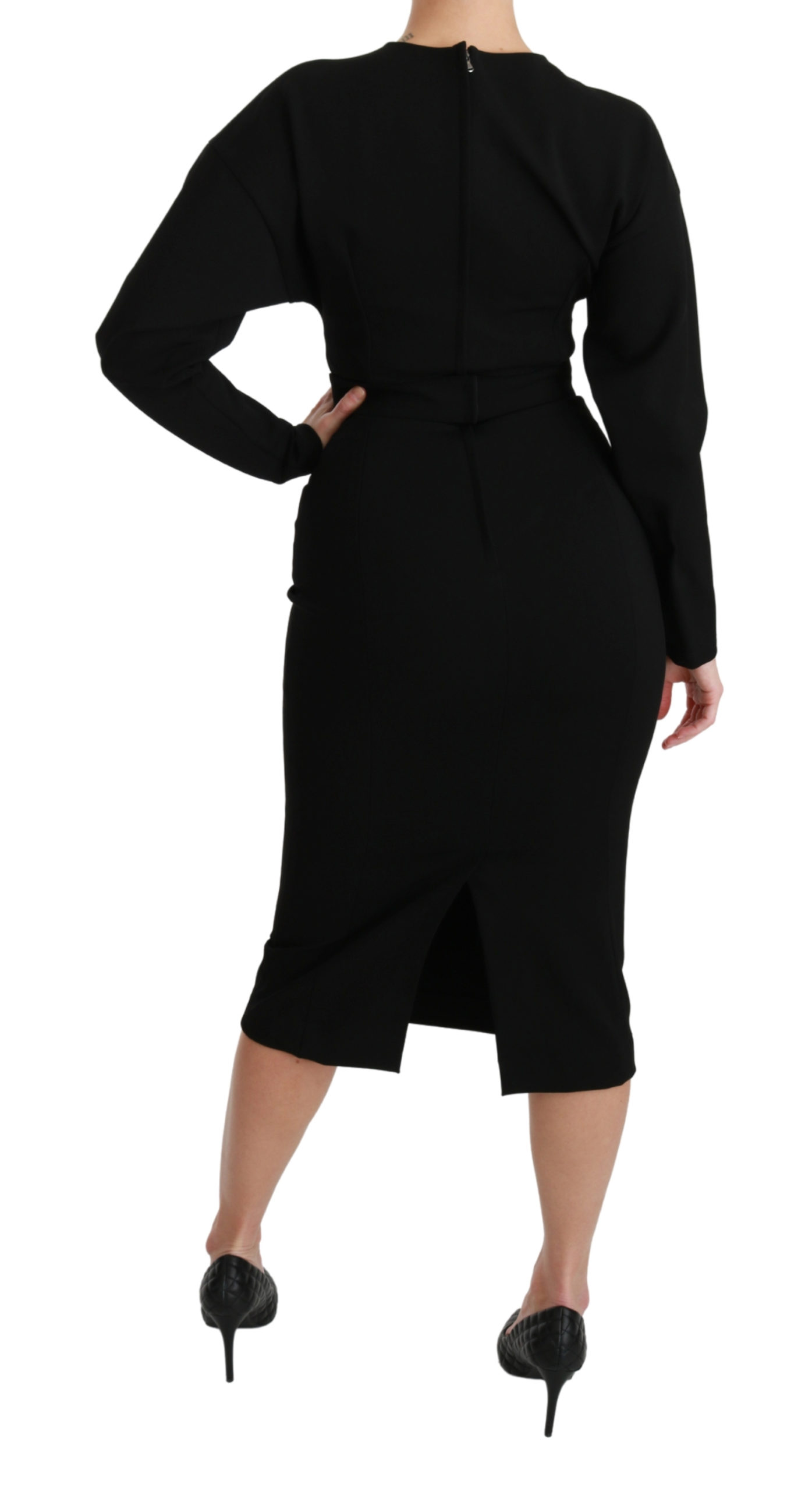 Dolce&Gabbana Svart Bodycon Midi Stretch Klänning dam – bild 2