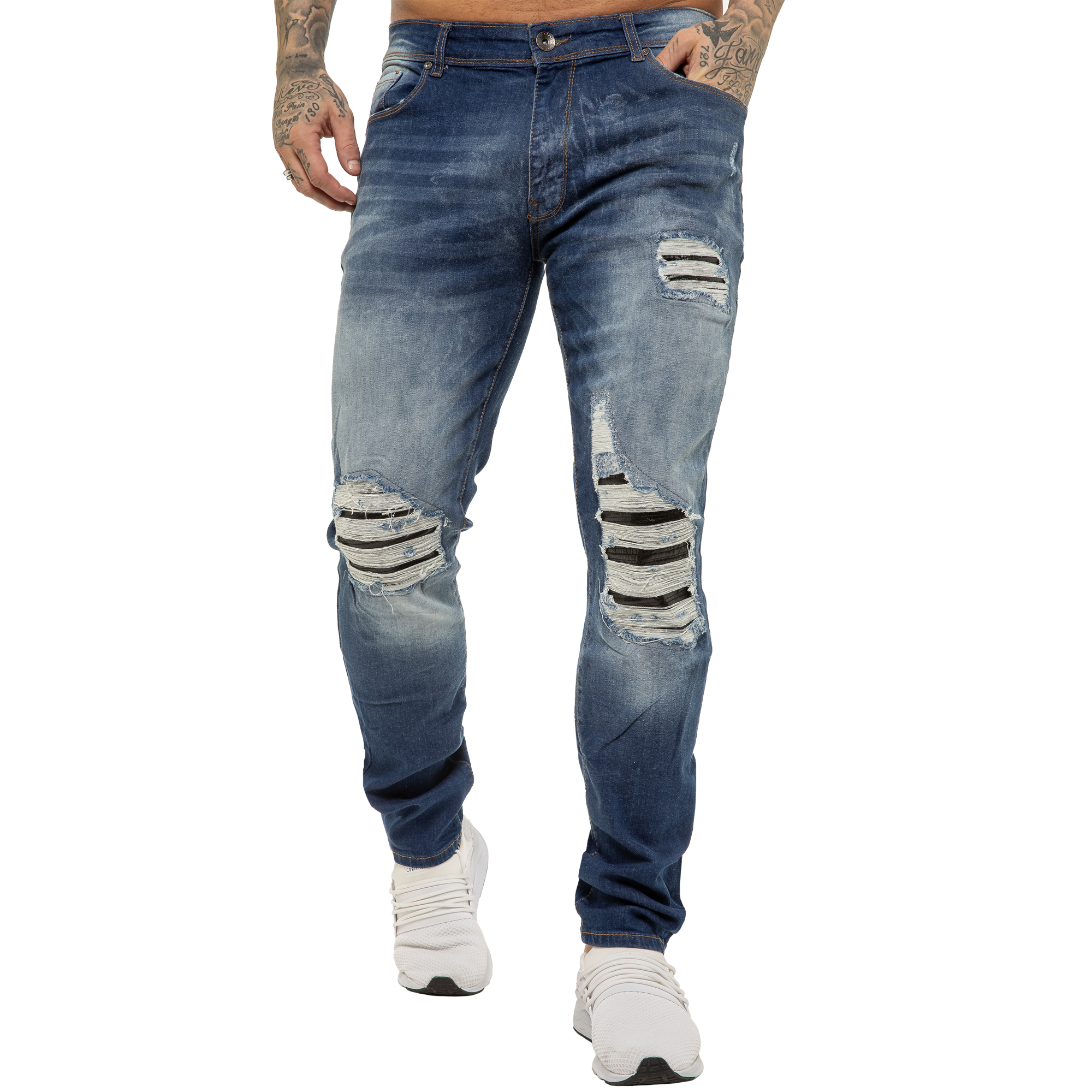Thumbnail - Enzo Herren Skinny Stretch Denim Jeans