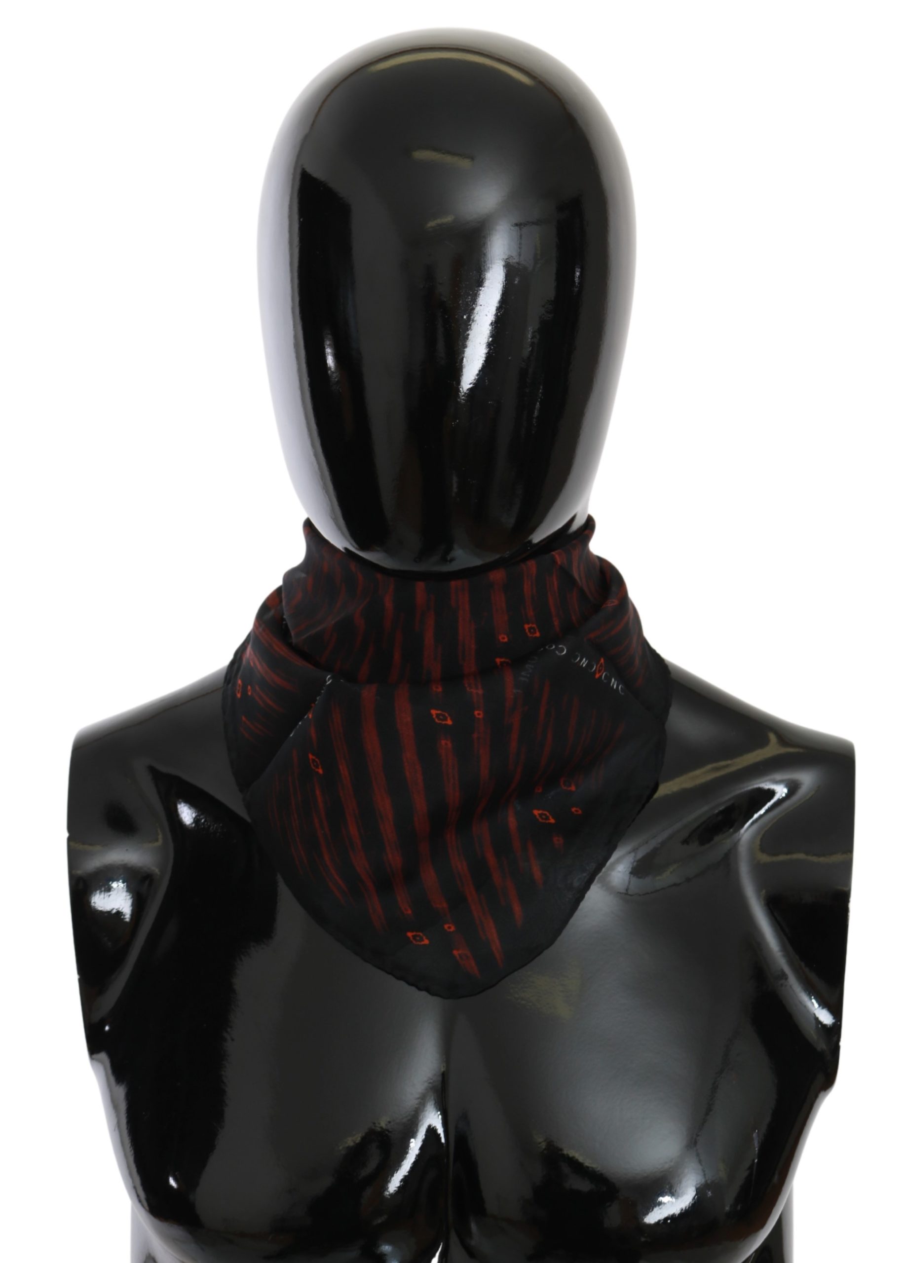 Thumbnail - Costume National Schwarz Orange 100% Seide Markenschal