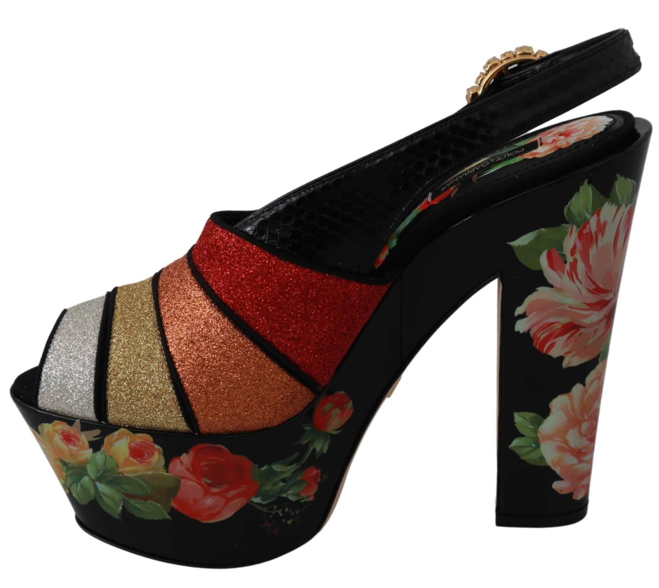Dolce&Gabbana Blomster Wedge Ankelsandaler Skor dam – bild 2