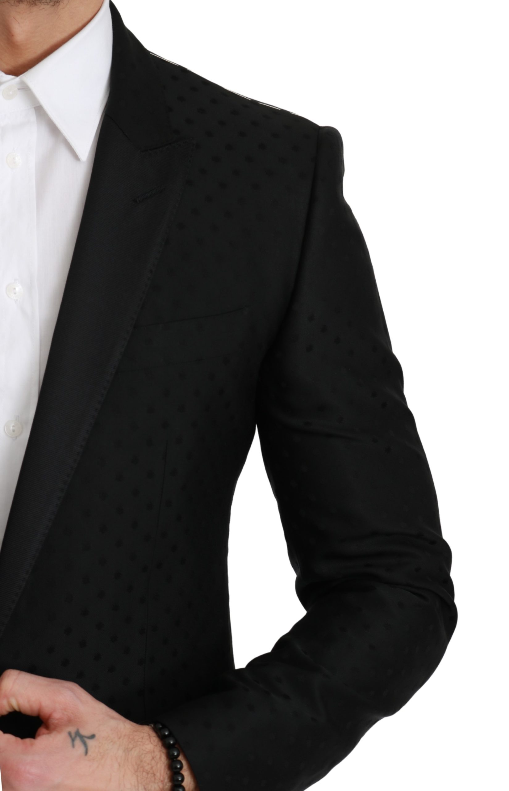 Dolce&Gabbana Svart Slim Fit Kappa Jacka MARTINI Blazer herr – bild 2