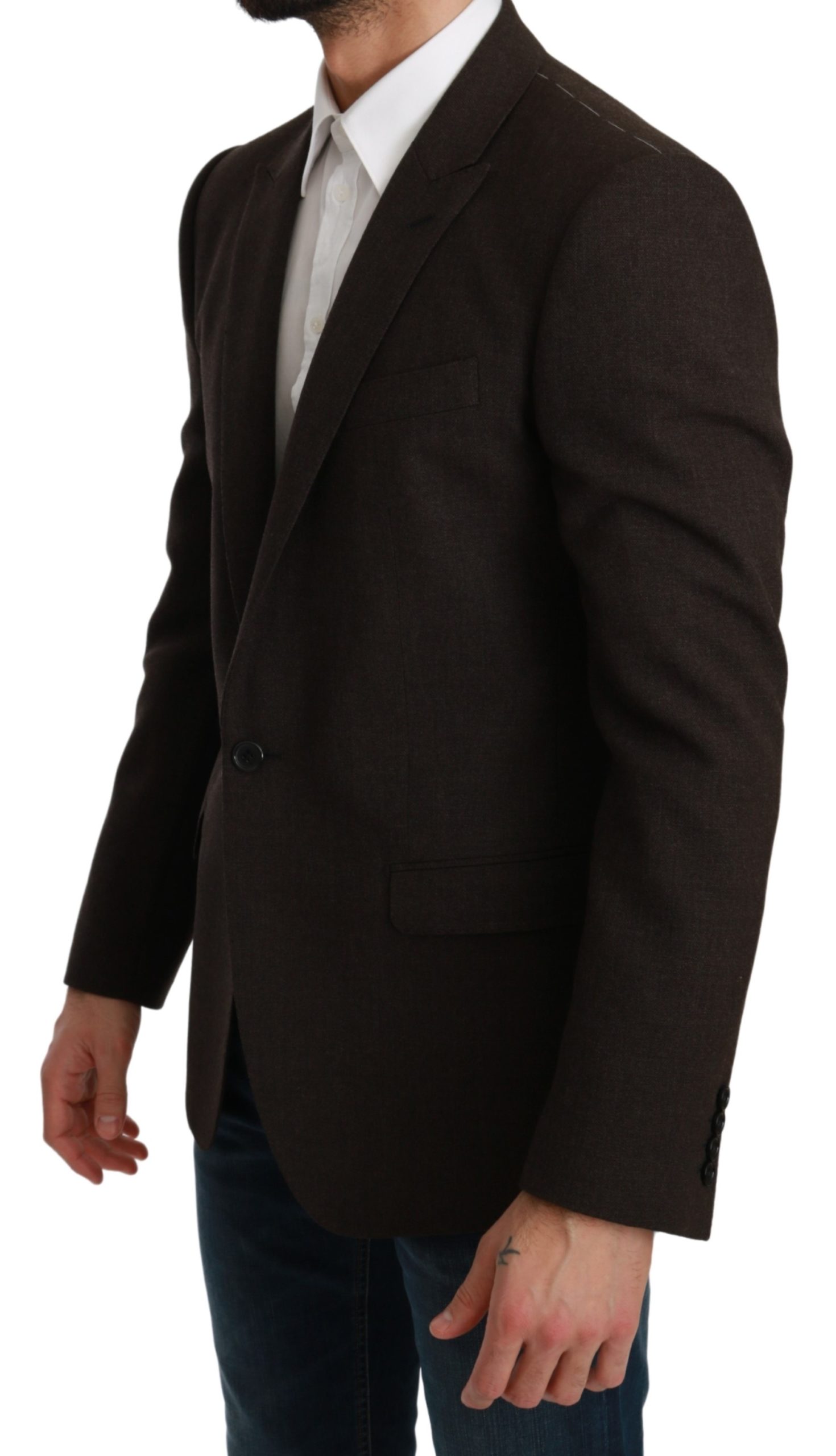 Dolce&Gabbana Brun Slim Fit Kappa Martini Blazer herr – bild 2