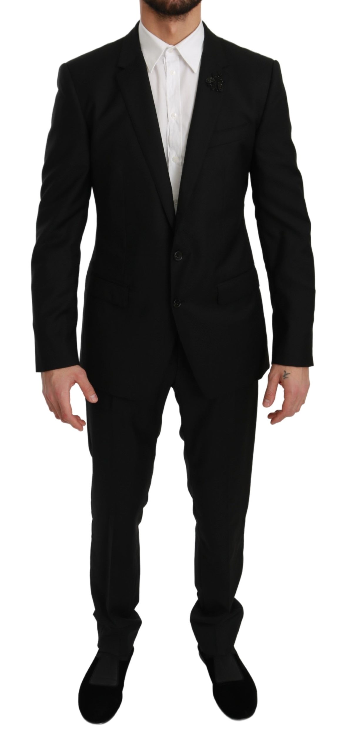 Dolce & Gabbana Zwarte Wol Slim Fit 2 Delige MARTINI Pak