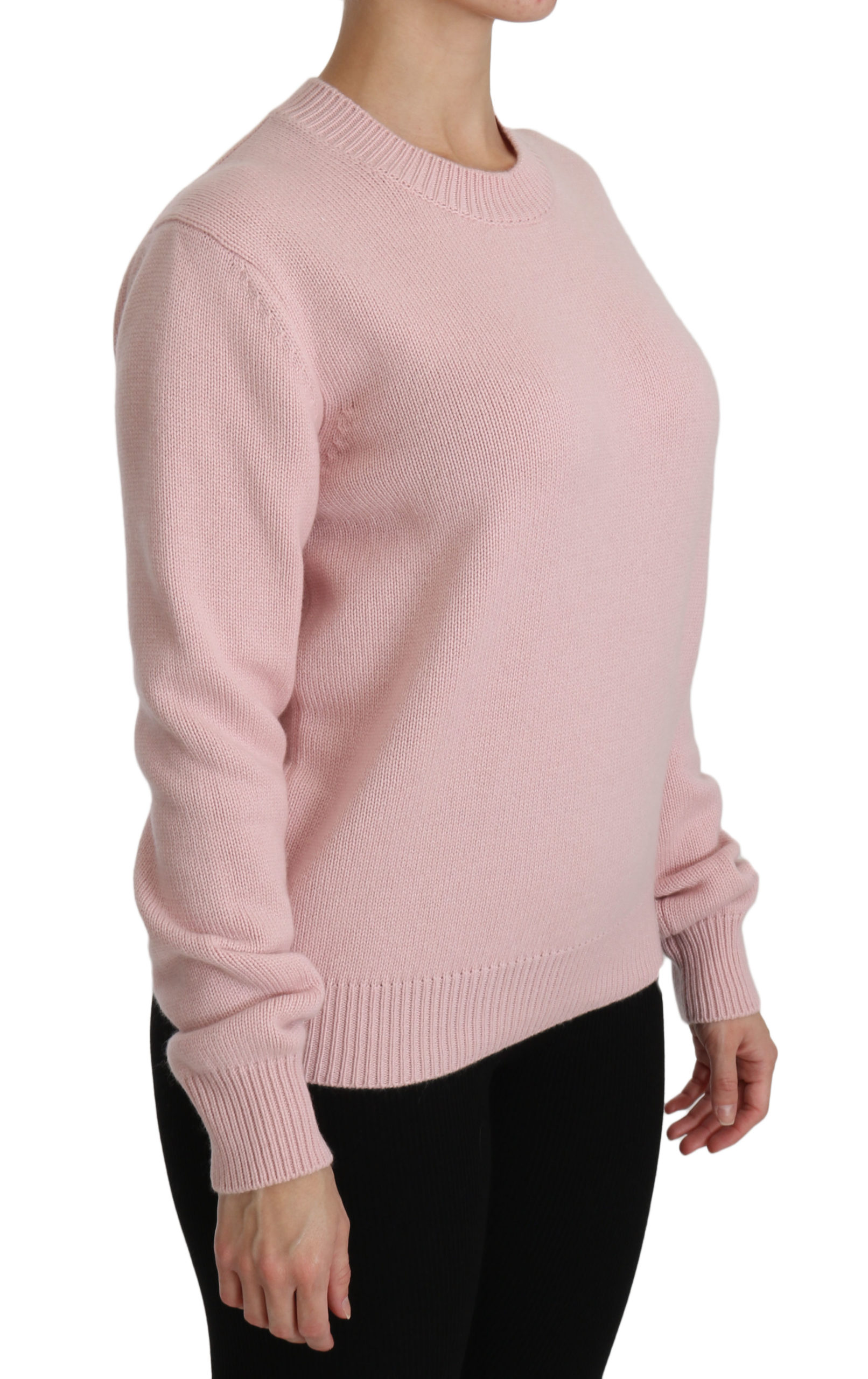 Dolce&Gabbana Rosa Rundhalsad Kashmirtröja dam – bild 2