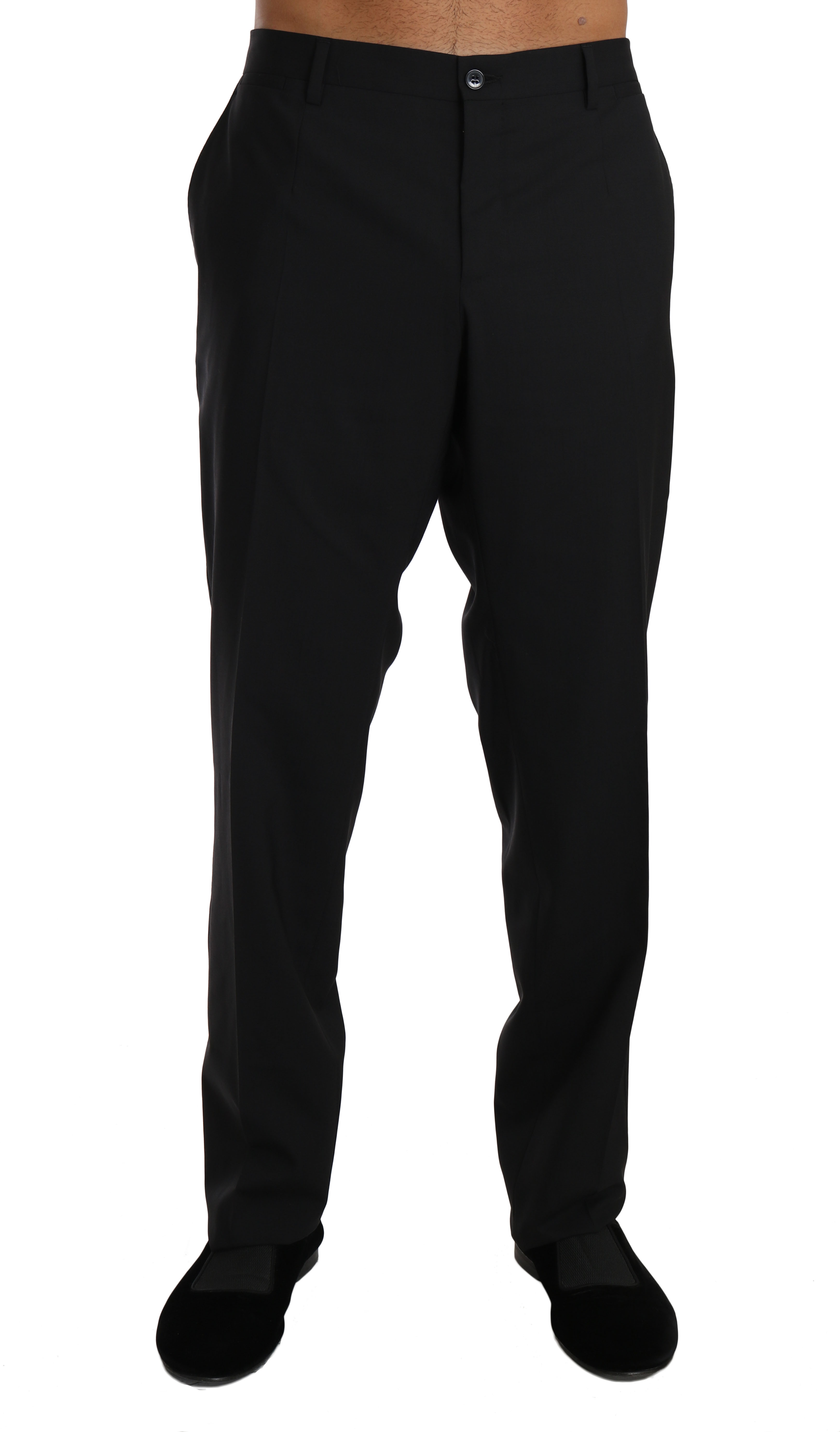 Dolce & Gabbana Mannelijk Zwart E Wol Stretch Formele Broek