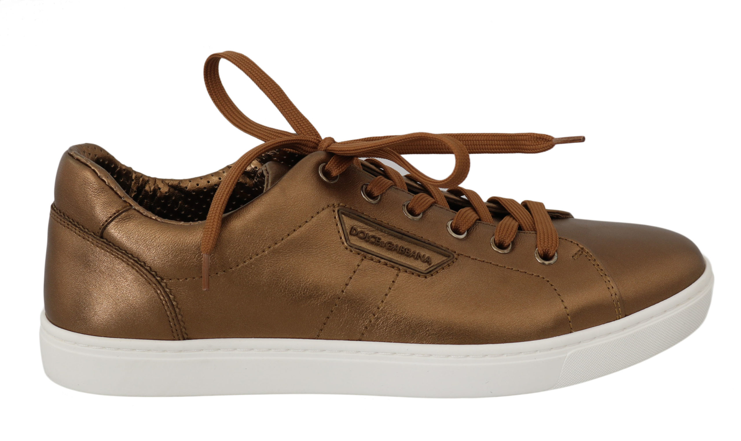 Thumbnail - Dolce & Gabbana Gold Leder Herren Freizeitsneaker