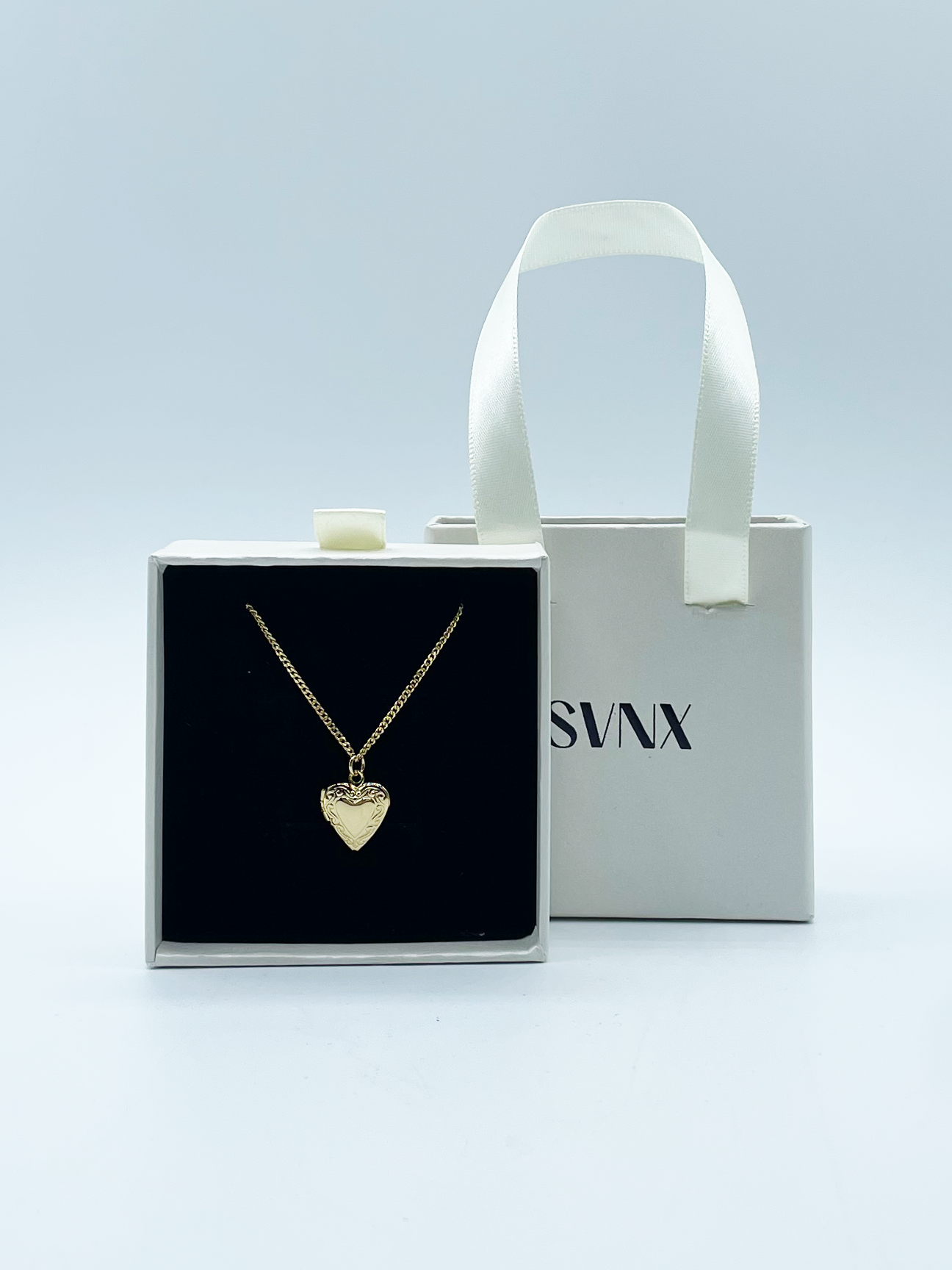 SVNX Womens Small Heart Locket Necklace Gold - Gift Boxed - One Size
