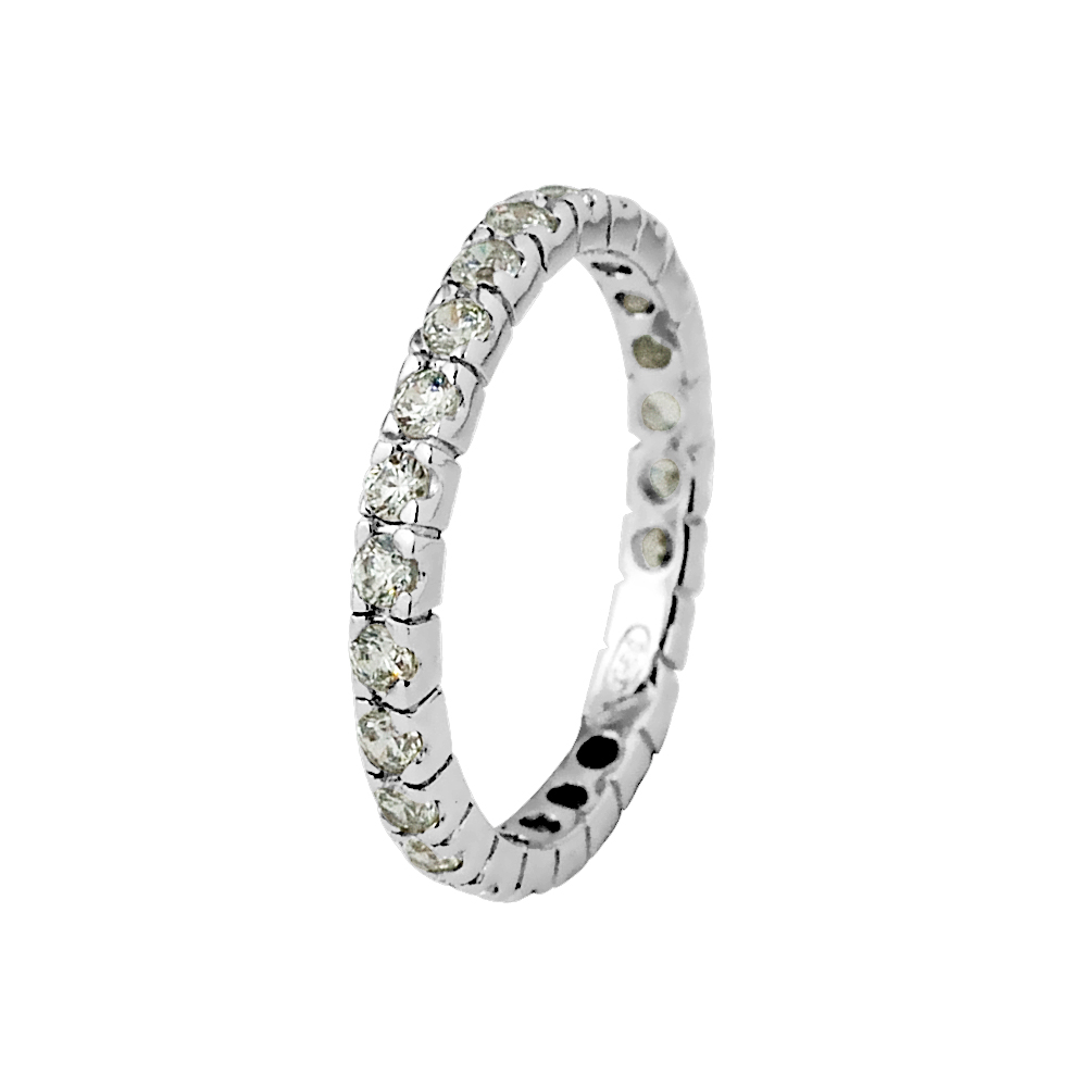 Diadema Womens Ring - White Pure Collection Silver Sterling - Size Q 1/2
