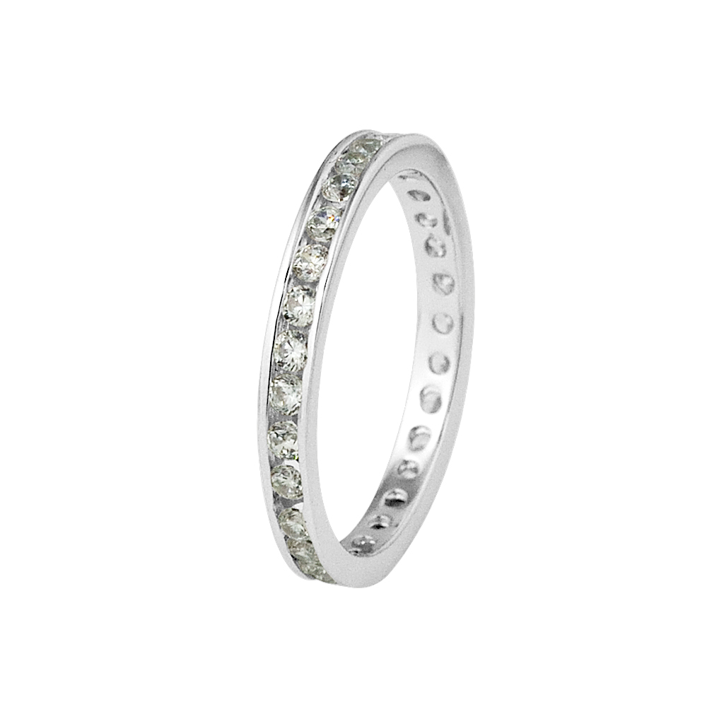 Diadema Womens Ring - White Pure Collection Silver Sterling - Size S