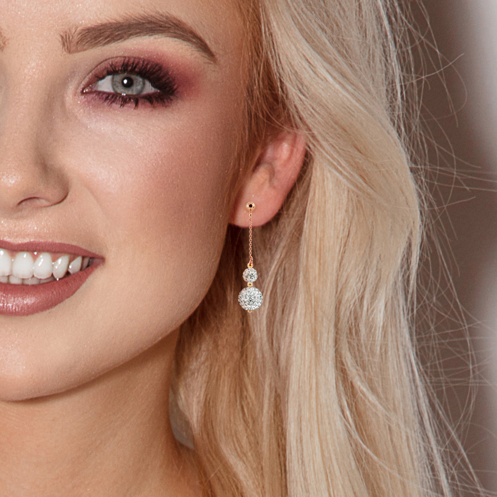 Diadema Örhängen Pinky Gold Kristallvit Kollektion Kristallpärla dam – bild 2
