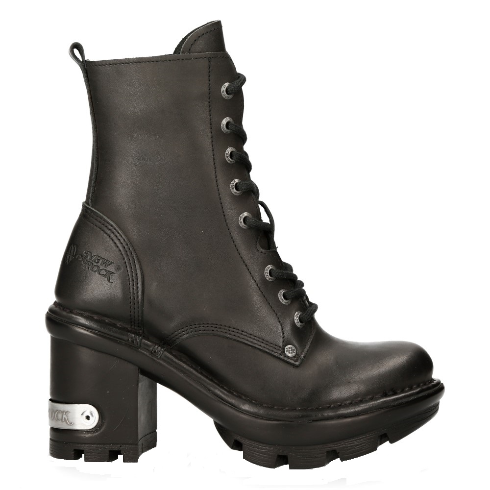 New Rock Gothic Biker Boots i svart läder NEOTYRE07X-S1 ankelboots dam – bild 2