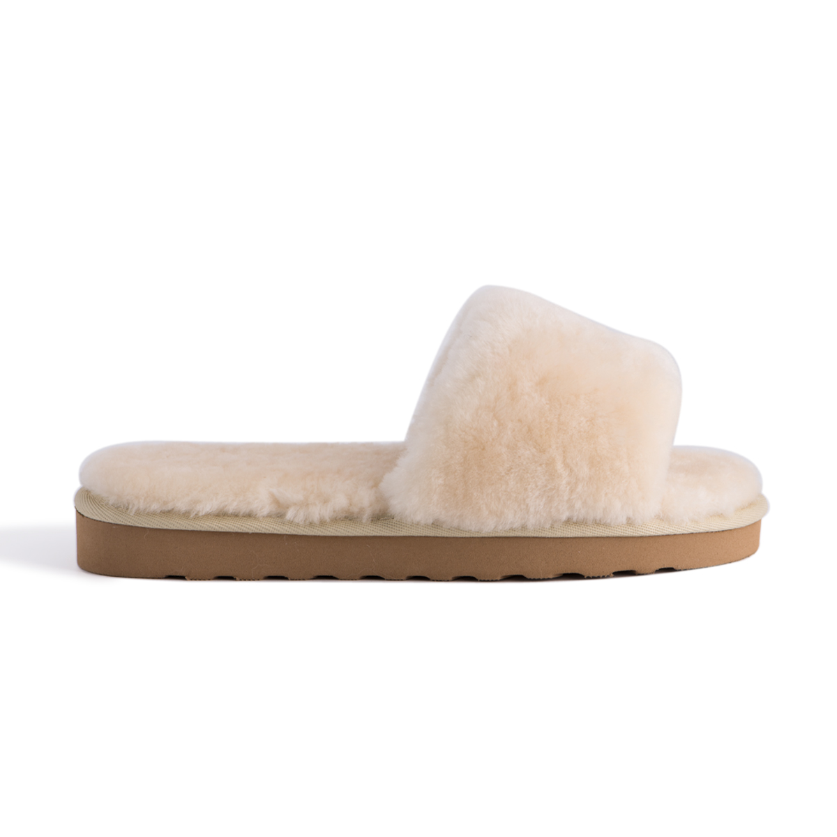 Aus Wooli Australia Dam fårskinn fluff Slide tofflor Cream – bild 2