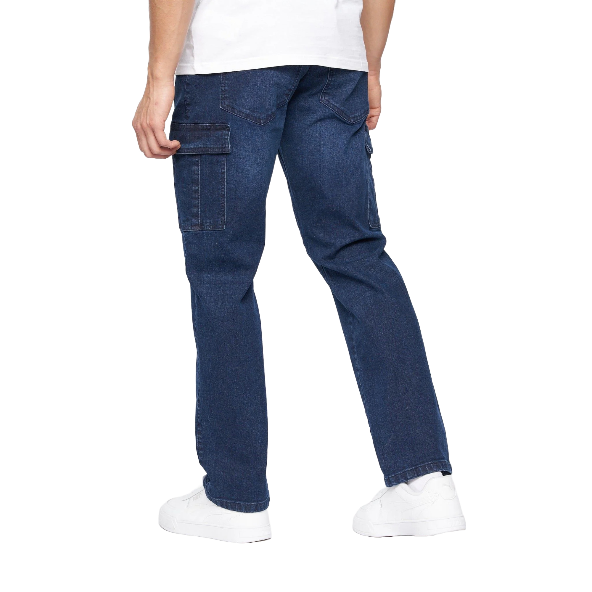 Crosshatch Kremtap Cargo Jeans för herrar (Dark Wash) – bild 2