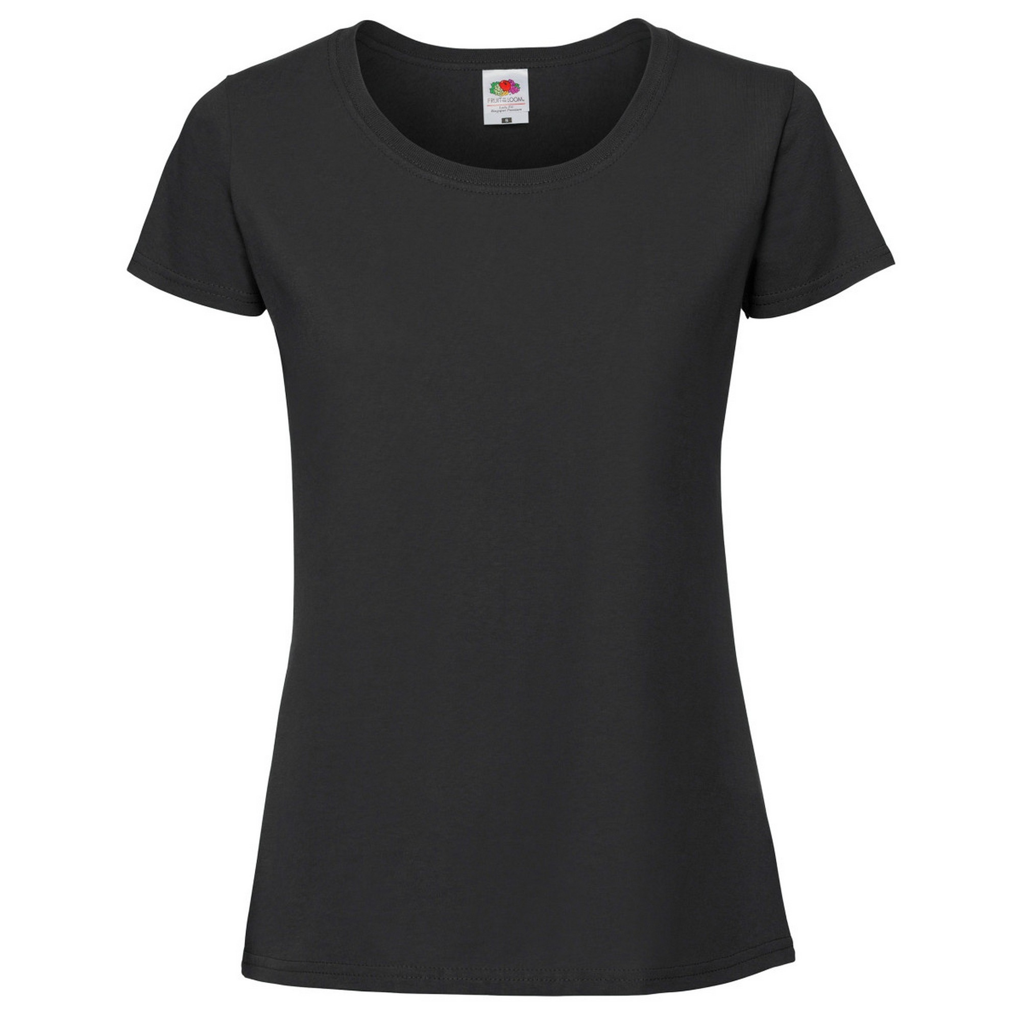 Thumbnail - Fruit Of The Loom Damen/Damen Ringspun Premium T-Shirt (Jet Black)