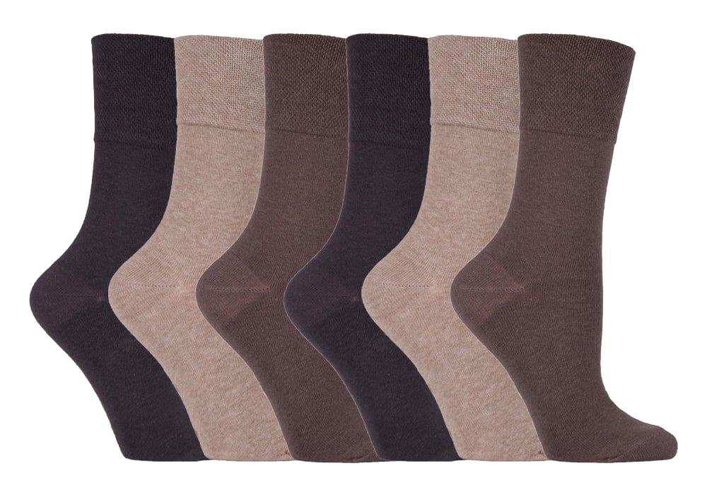 Thumbnail - Damen 6er Pack nicht elastische Diabetikersocken mit handgekettelten Zehennähten