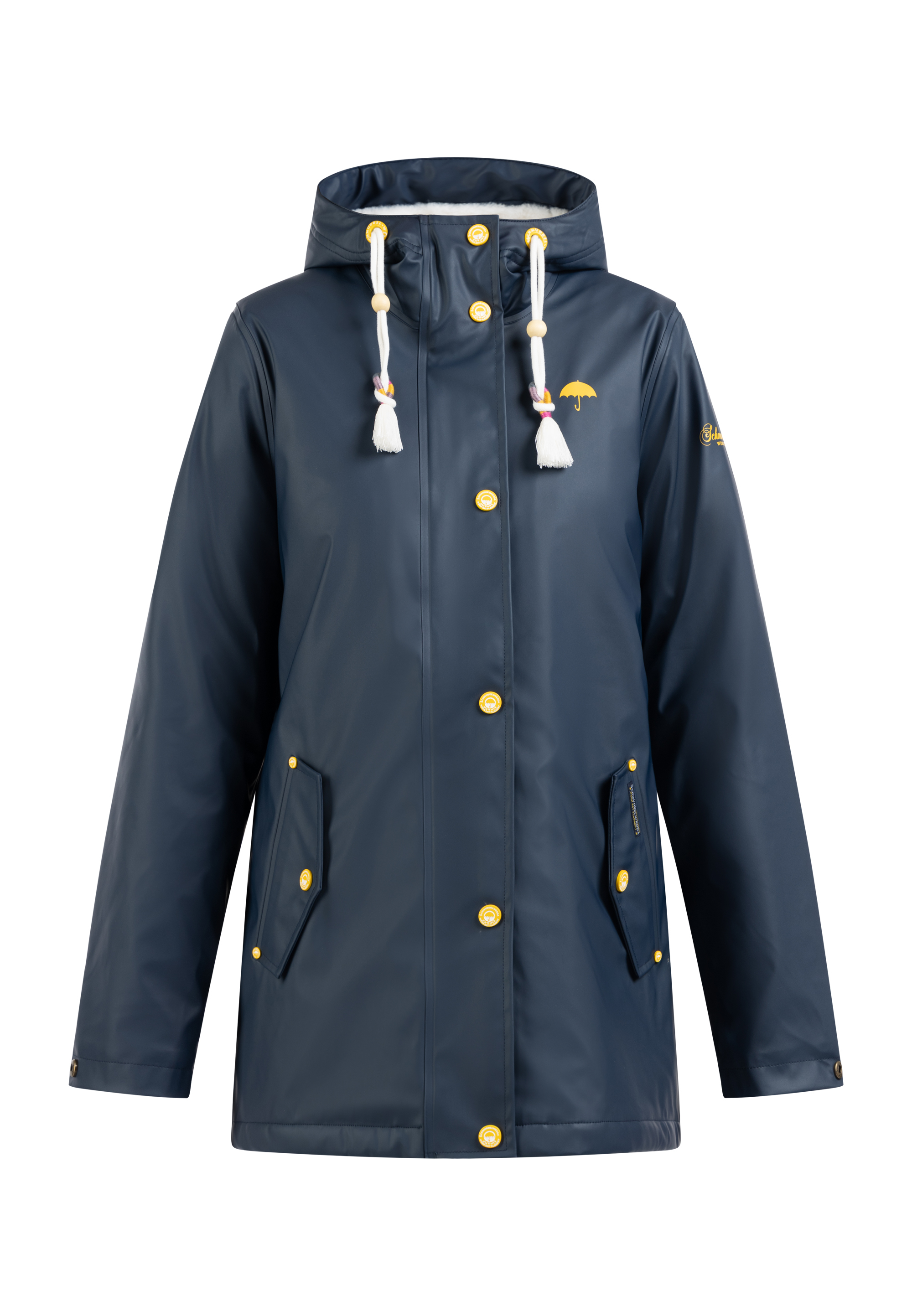 Schmuddelwedda Regenjacke mit Webpelzfutter Damen Marine