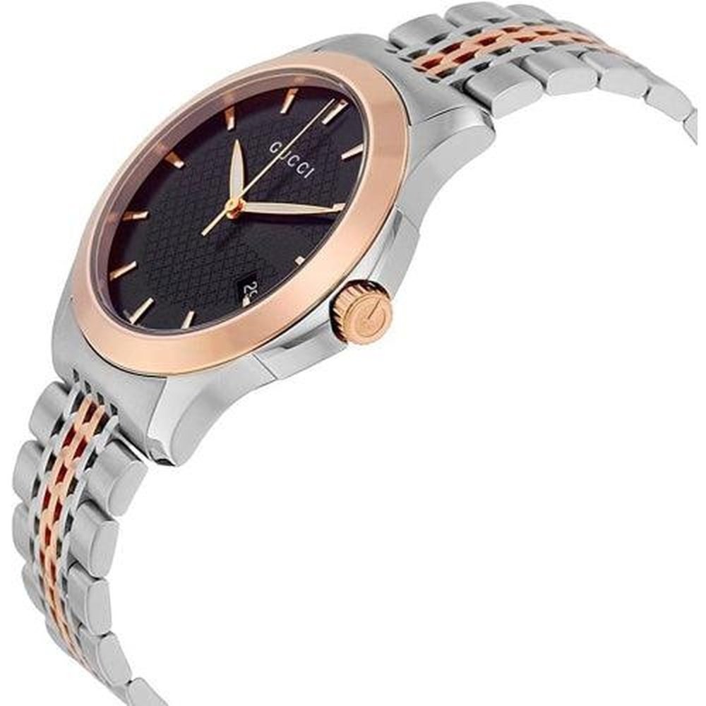 Gucci YA126410 G-Timeless 38mm svart urtavla, tvåfärgad klocka för män herr – bild 2