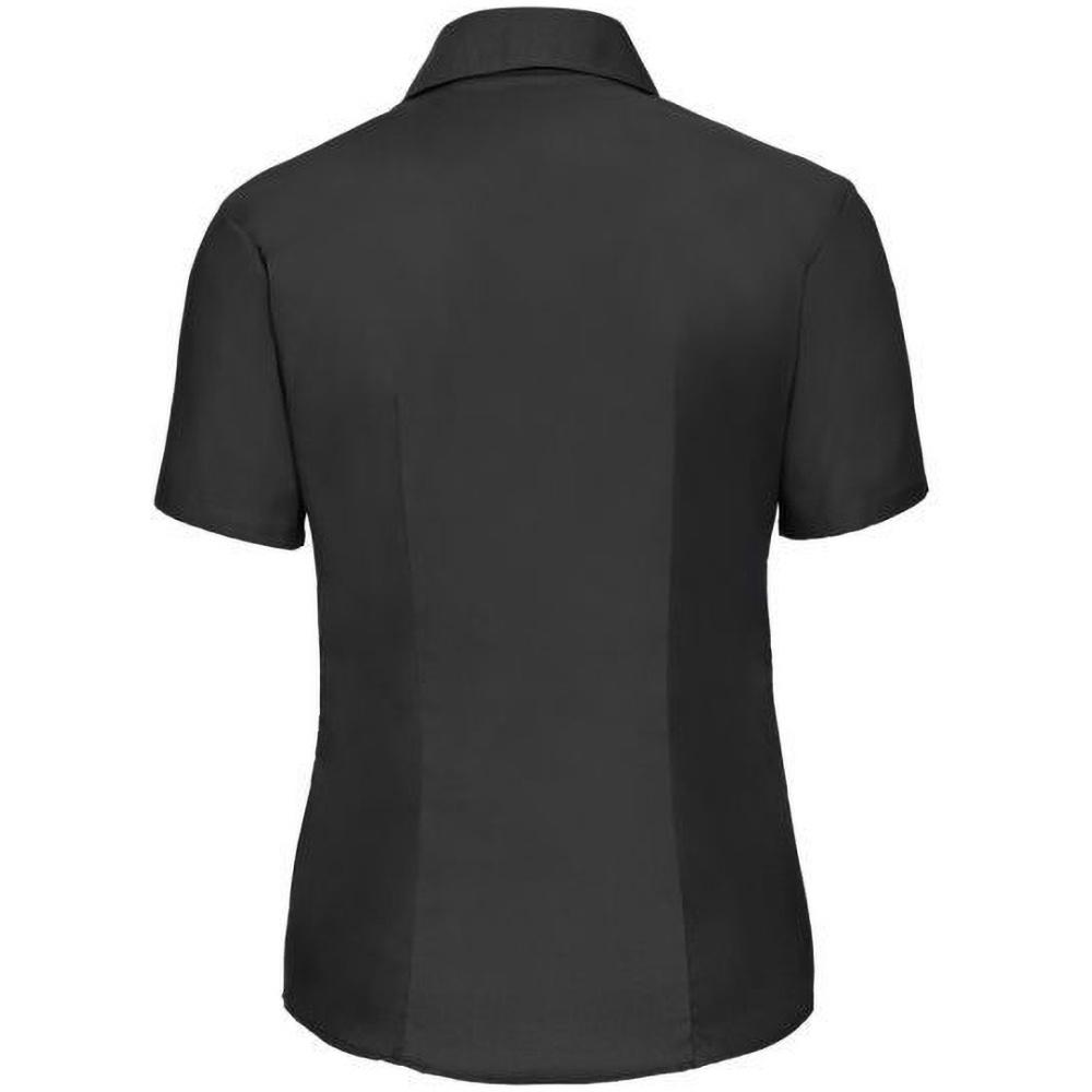 Russell Athletic Russell Collection Ladies/Womens Short Sleeve Easy Care Oxford Shirt (Black) skjortor & blusar dam – bild 2