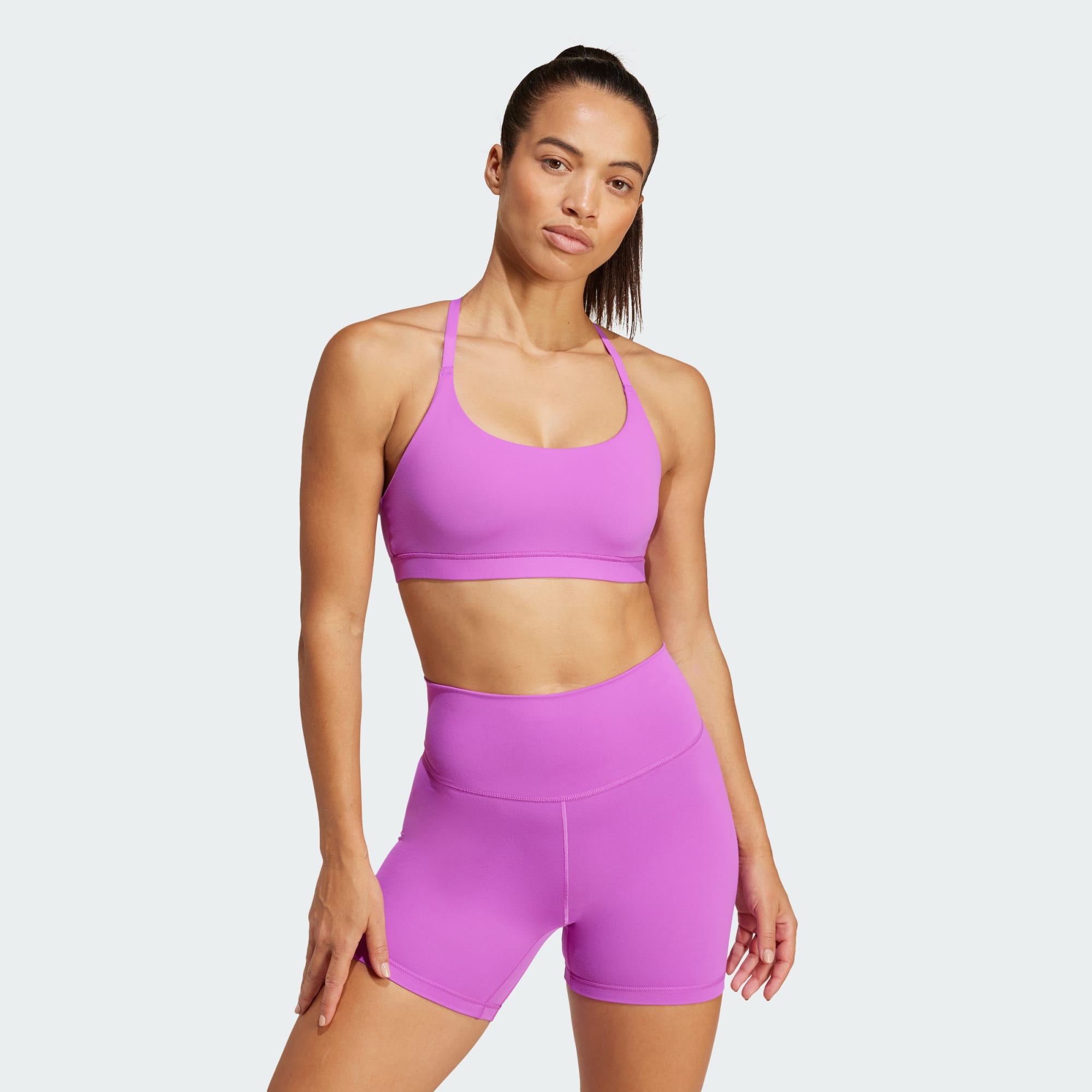 adidas Performance Womens All Me Light Support Bra – Purple Recycled Material – Size 2XS (C-D)