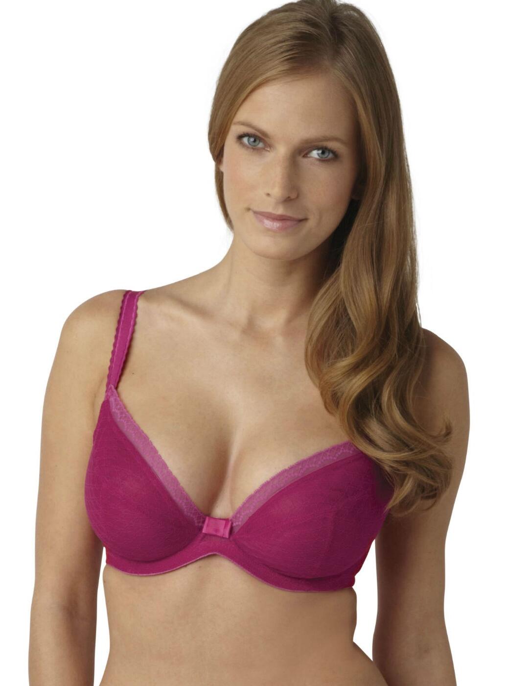 Panache Womens Fontaine Plunge Bra - Pink - Size 34E